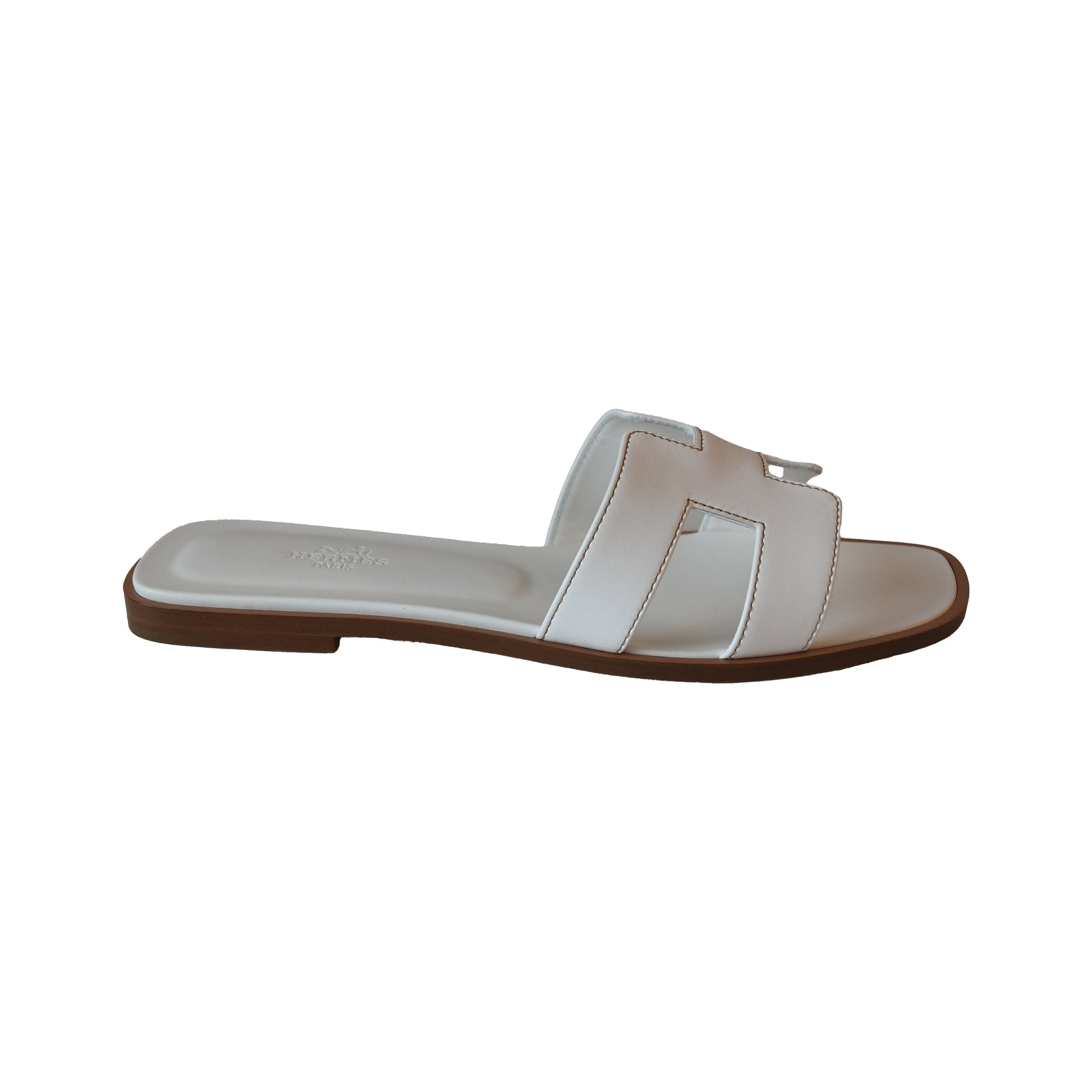 Hermes Oran Sandals White-NOBLEMARS
