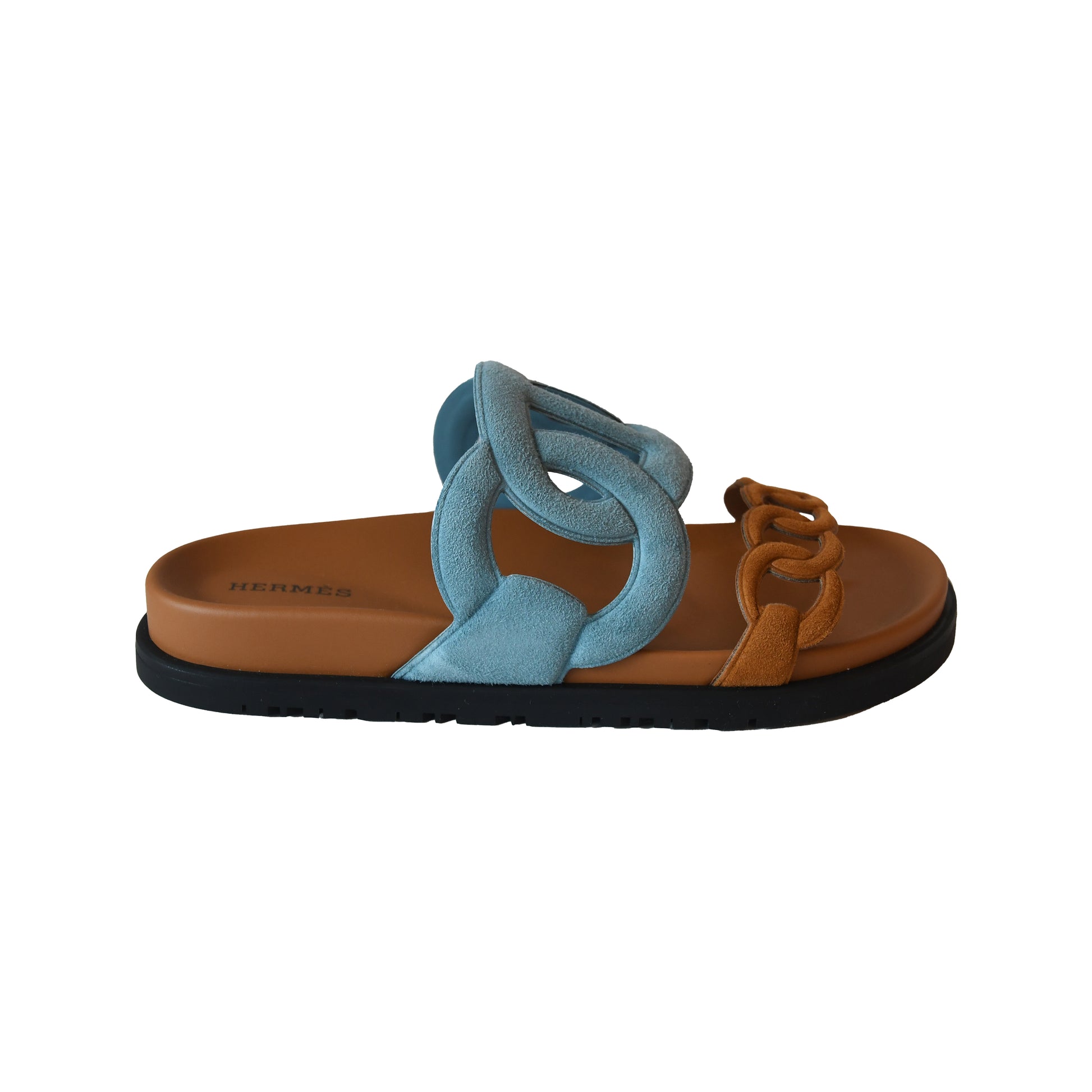 Hermes Extra Sandal Blue Brown-NOBLEMARS