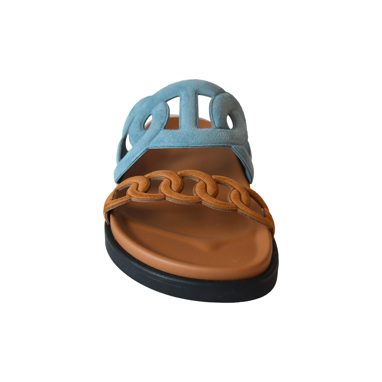 Hermes Extra Sandal Blue Brown-NOBLEMARS