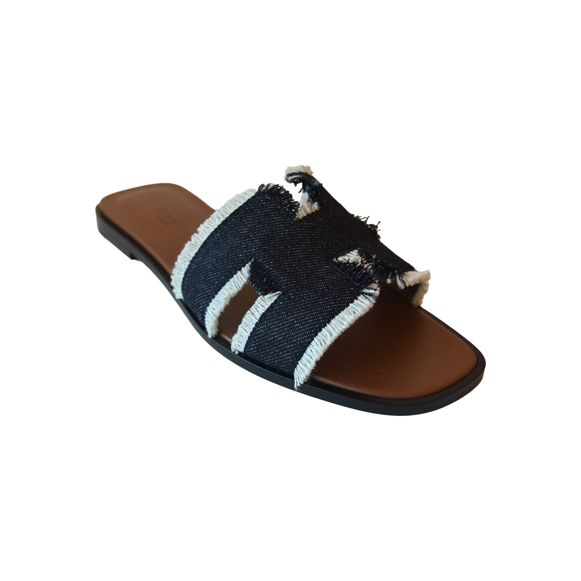 Hermes Oran Sandals Denim-NOBLEMARS