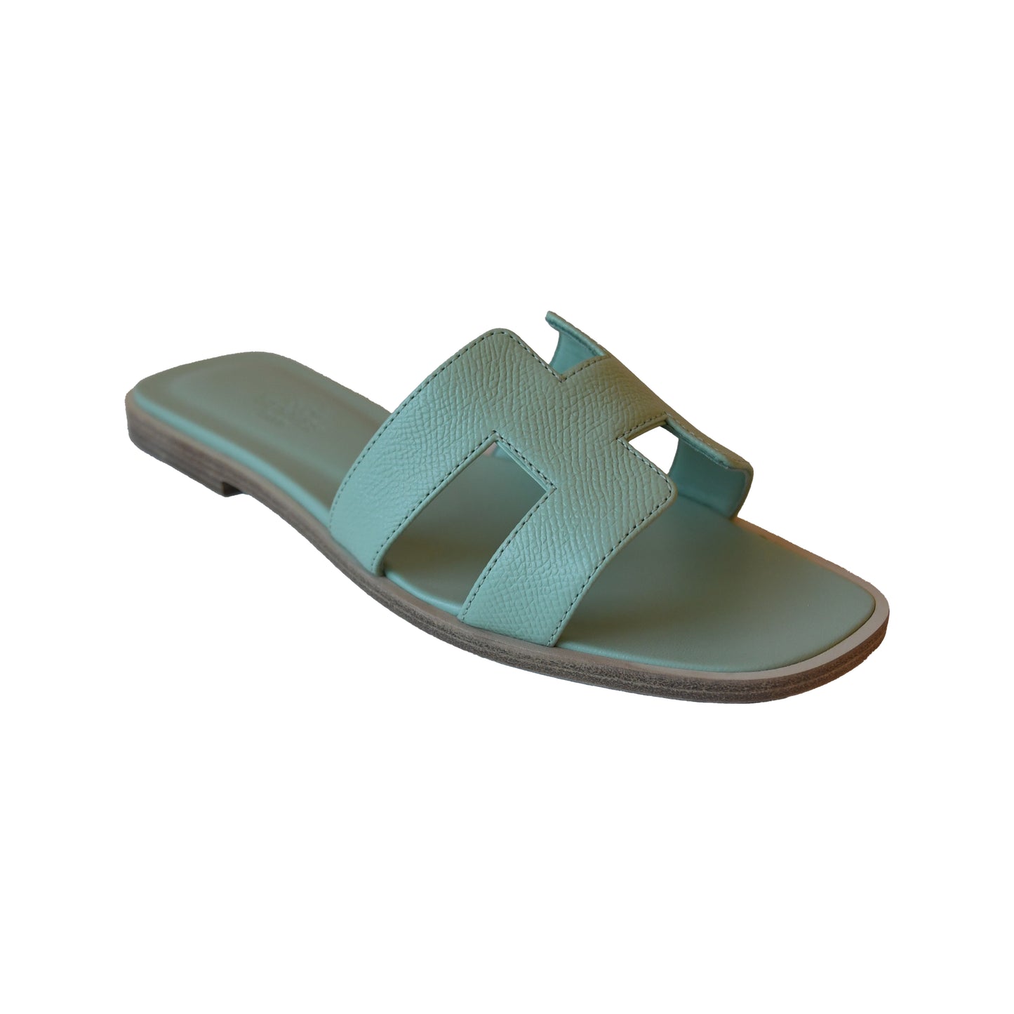 Hermes Oran Sandals Vert Frizz-NOBLEMARS
