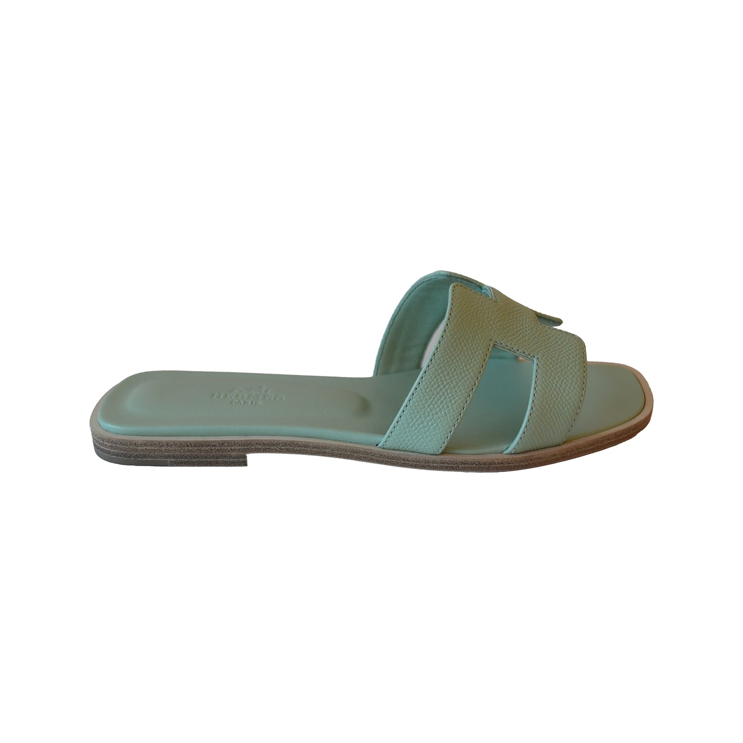Hermes Oran Sandals Vert Frizz-NOBLEMARS