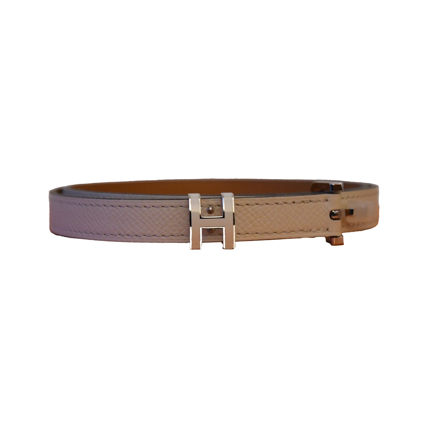 Hermes White Pop H Belt Gold Hardware Craie-NOBLEMARS