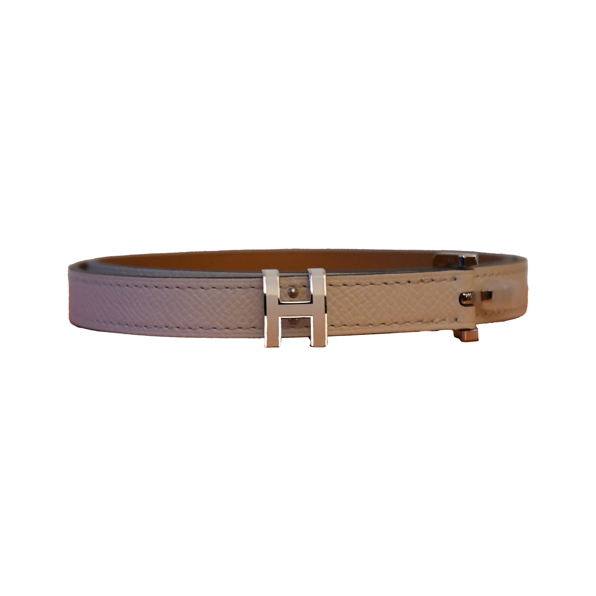 Hermes White Pop H Belt Gold Hardware Craie-NOBLEMARS