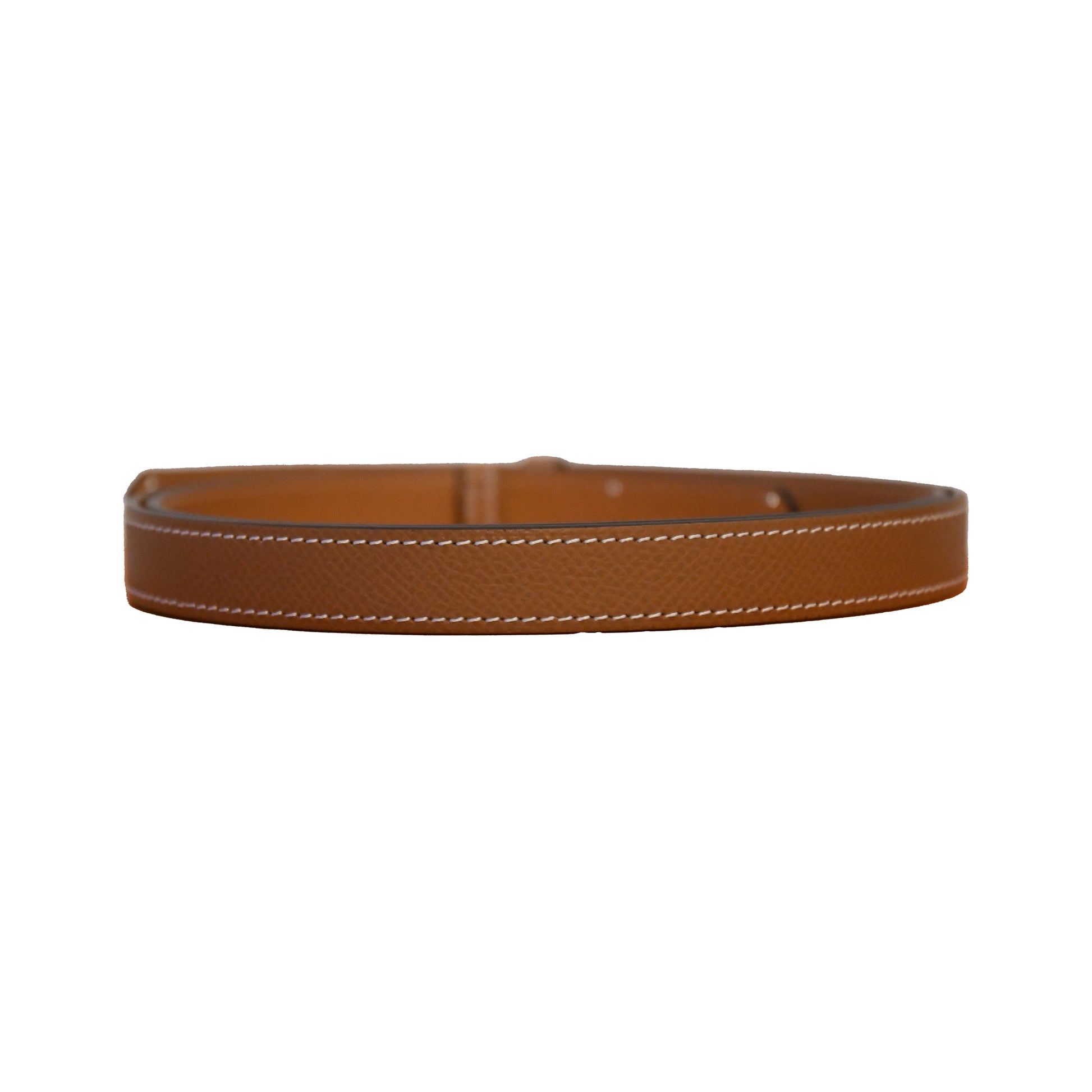 Hermes Epsom Kelly Belt Silver Hardware Gold Brown-NOBLEMARS