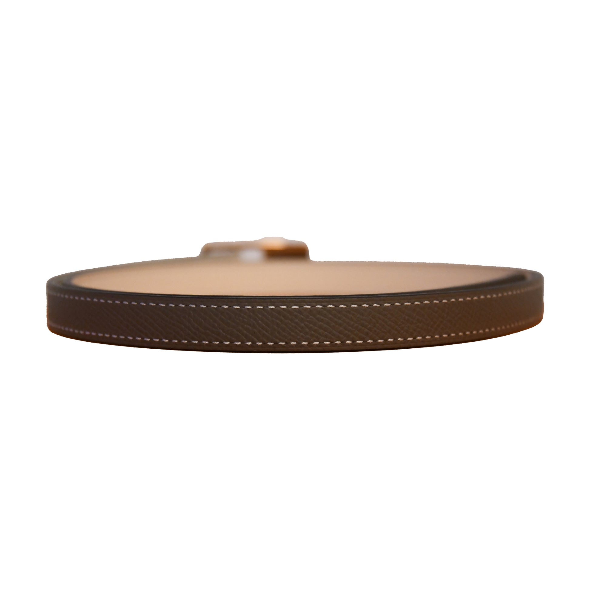 Hermes Reversible Lucky Belt Gold Hardware Grey-NOBLEMARS