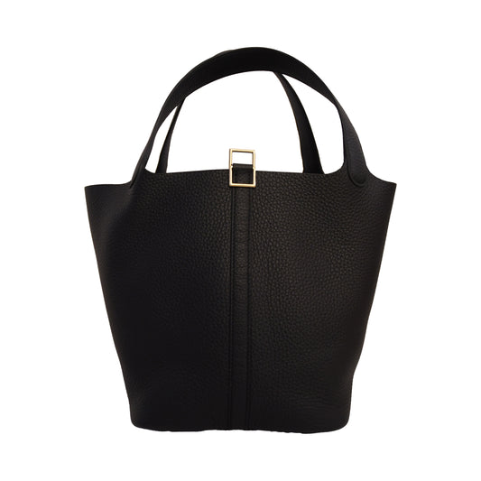 Hermes Picotin Lock 22P Gold Hardware Black-NOBLEMARS