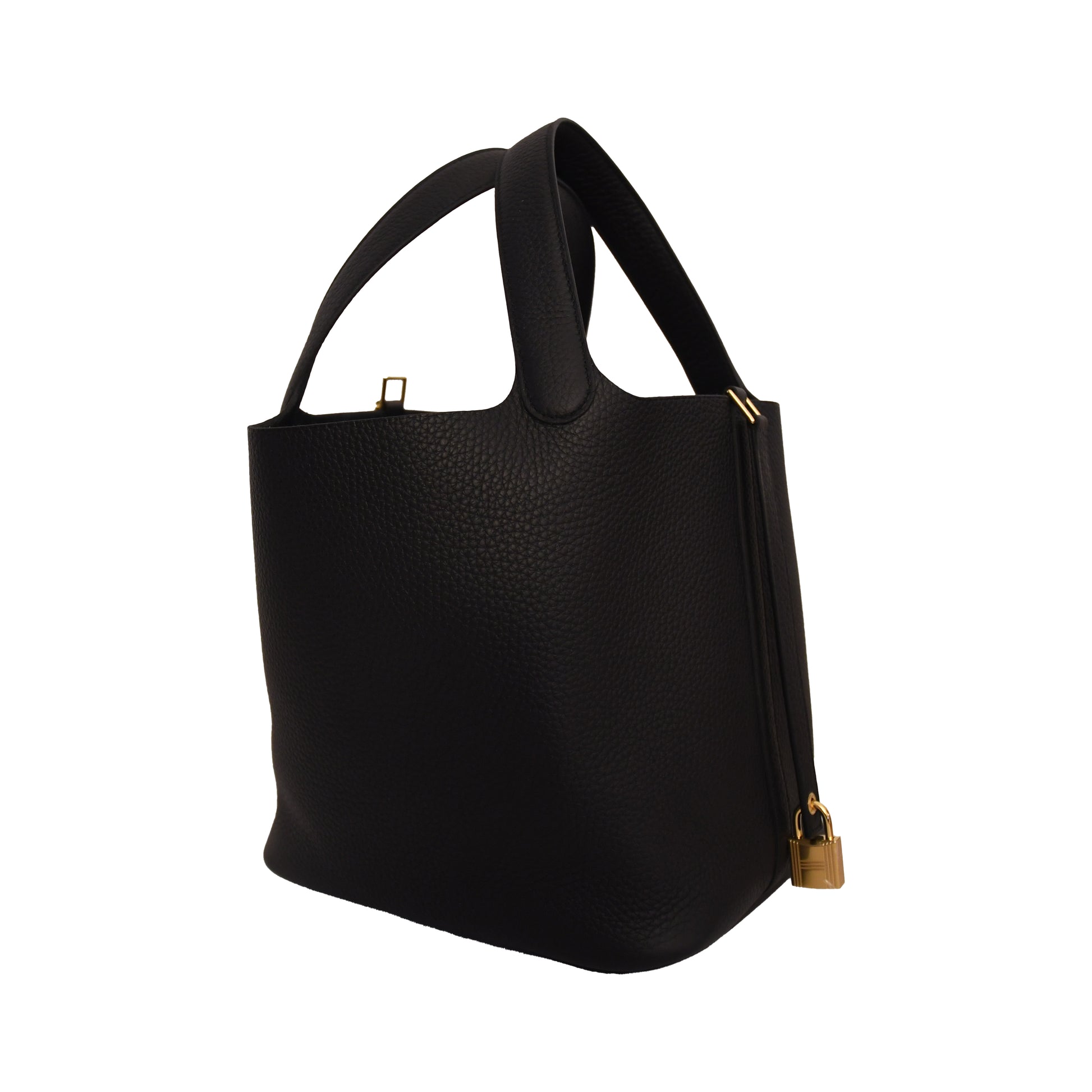 Hermes Picotin Lock 22P Gold Hardware Black-NOBLEMARS