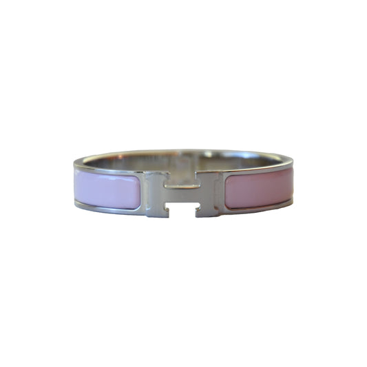 Hermes H Clic Bracelet Silver Hardware Pink