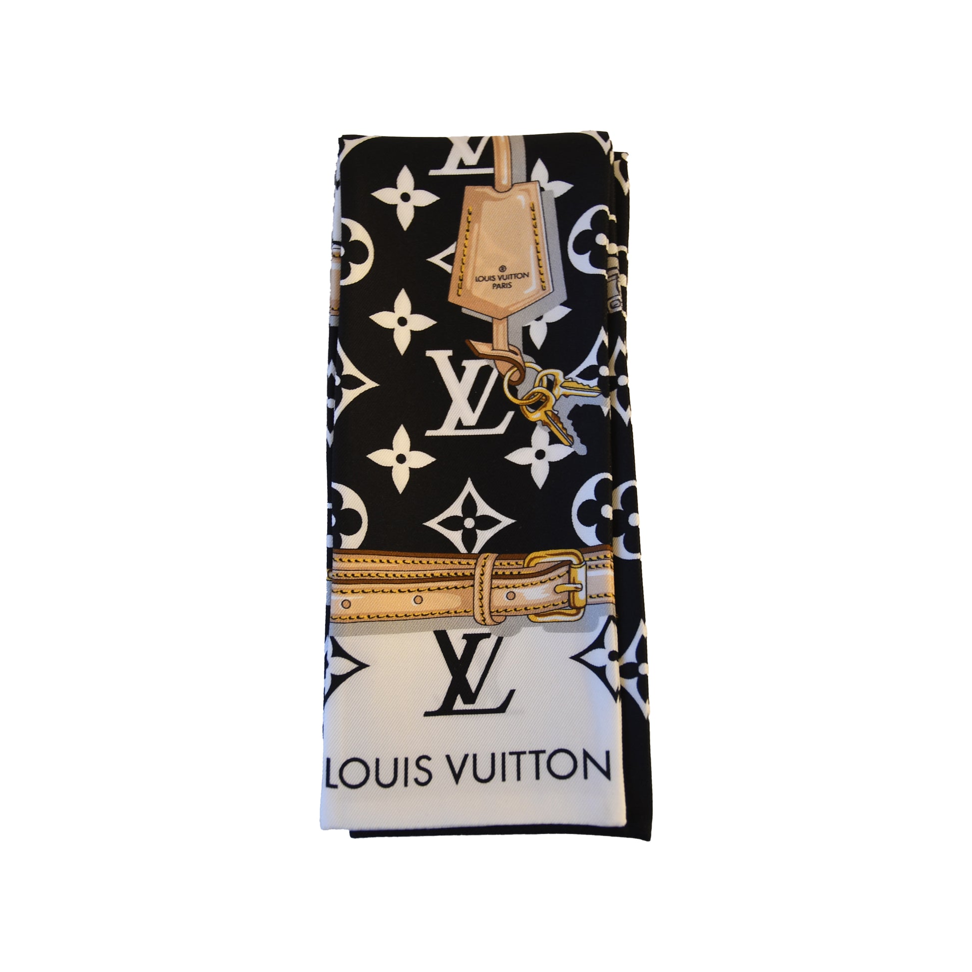 Louis Vuitton Confidential Black Bandeau Silk Scarf-NOBLEMARS