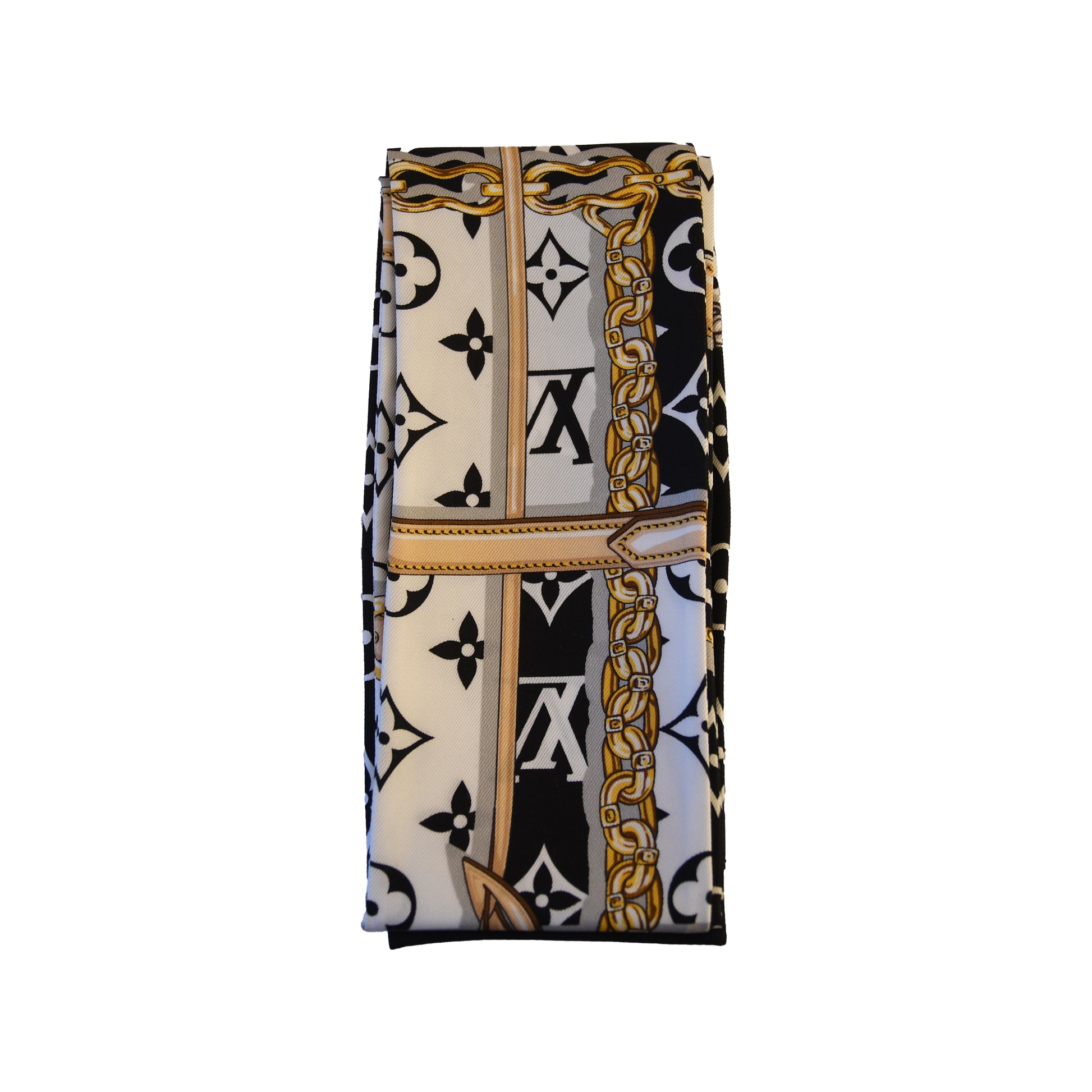 Louis Vuitton Confidential Black Bandeau Silk Scarf-NOBLEMARS