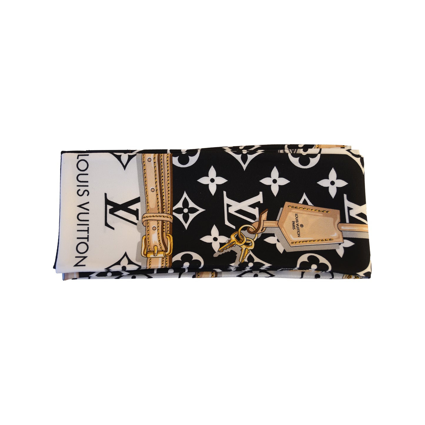 Louis Vuitton Confidential Black Bandeau Silk Scarf-NOBLEMARS