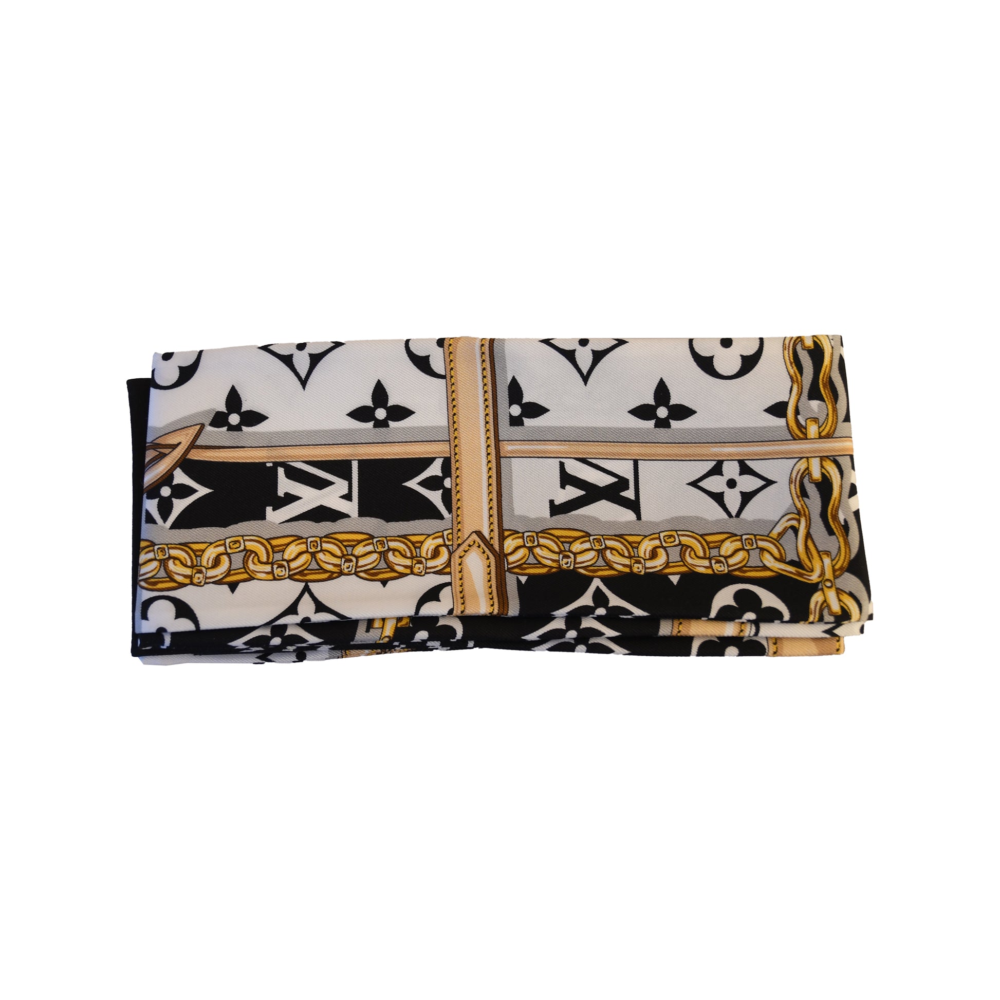 Louis Vuitton Confidential Black Bandeau Silk Scarf-NOBLEMARS