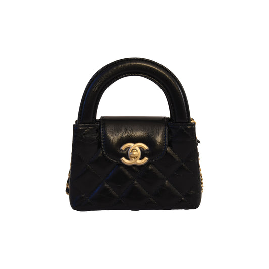 Chanel Nano Kelly Shopper bag Gold Hardware Black