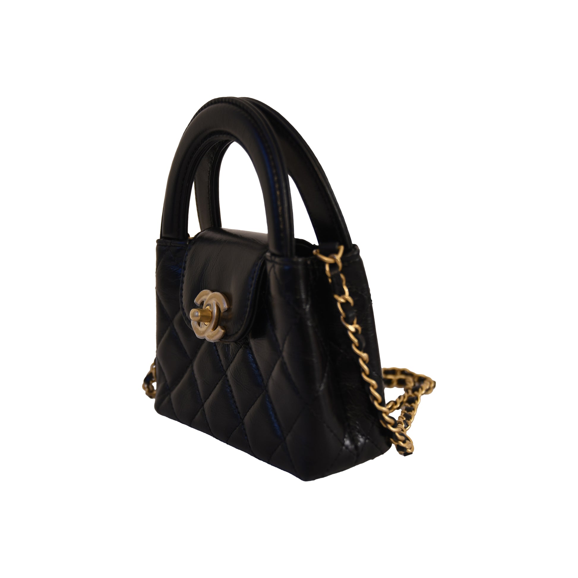 Chanel Nano Kelly Shopper bag Gold Hardware Black-NOBLEMARS