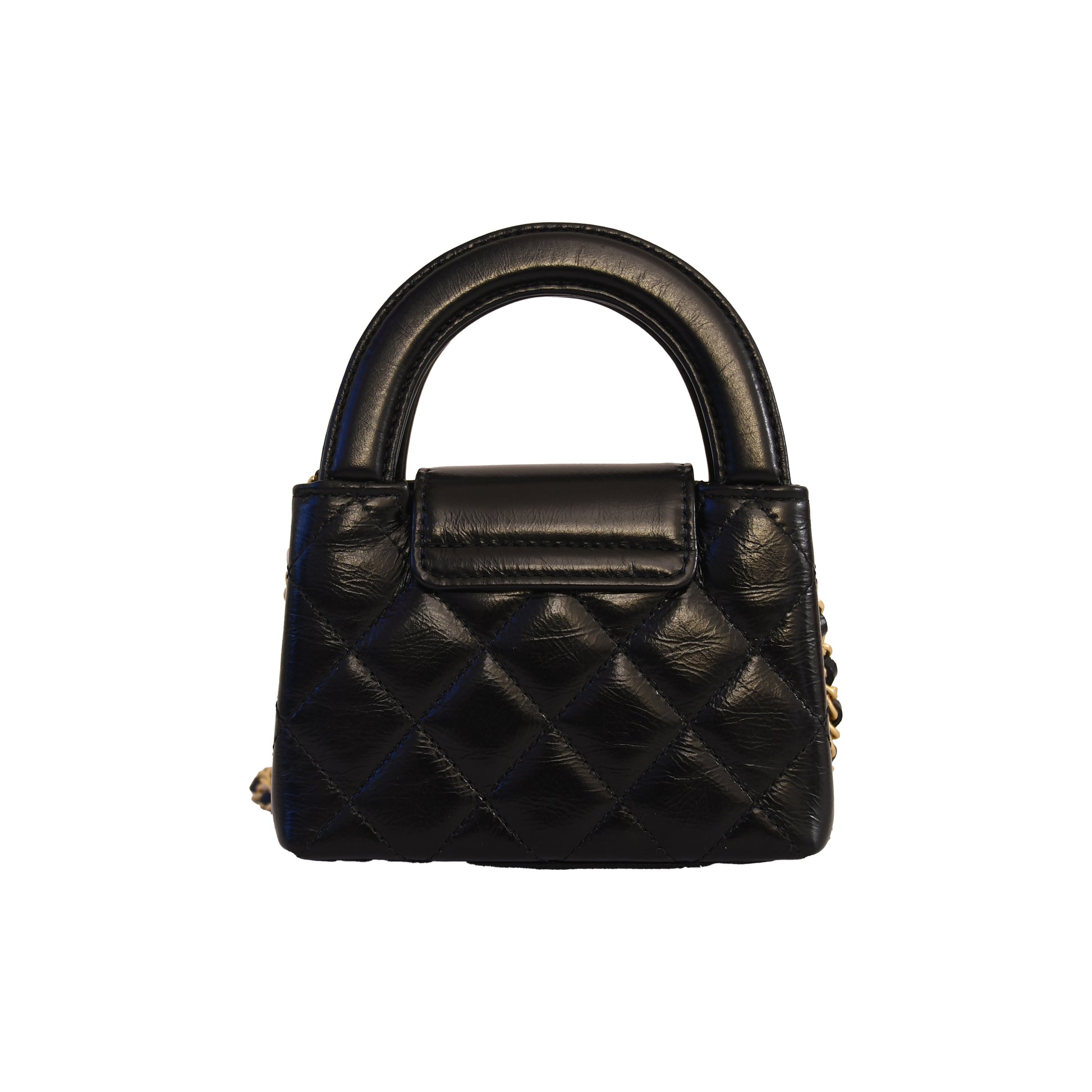 Chanel Nano Kelly Shopper bag Gold Hardware Black-NOBLEMARS