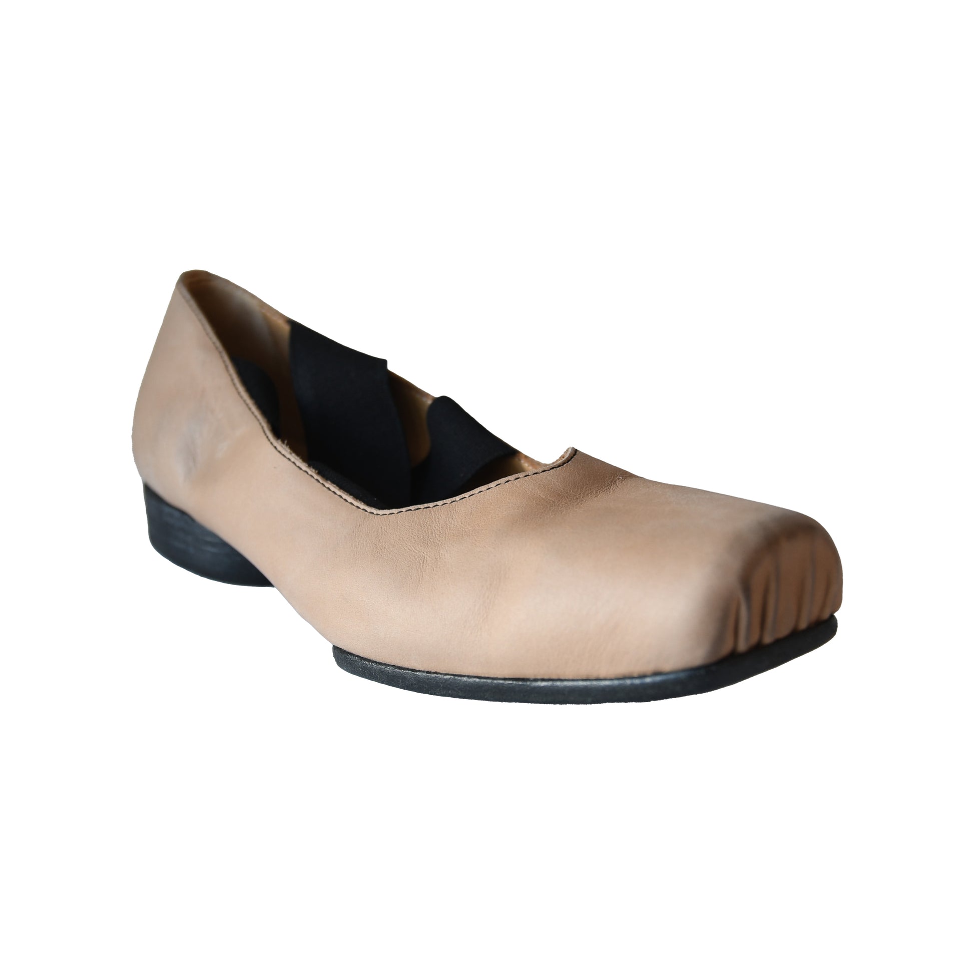 Uma Wang Square-Toe leather Ballerina Shoes Rose Black-NOBLEMARS