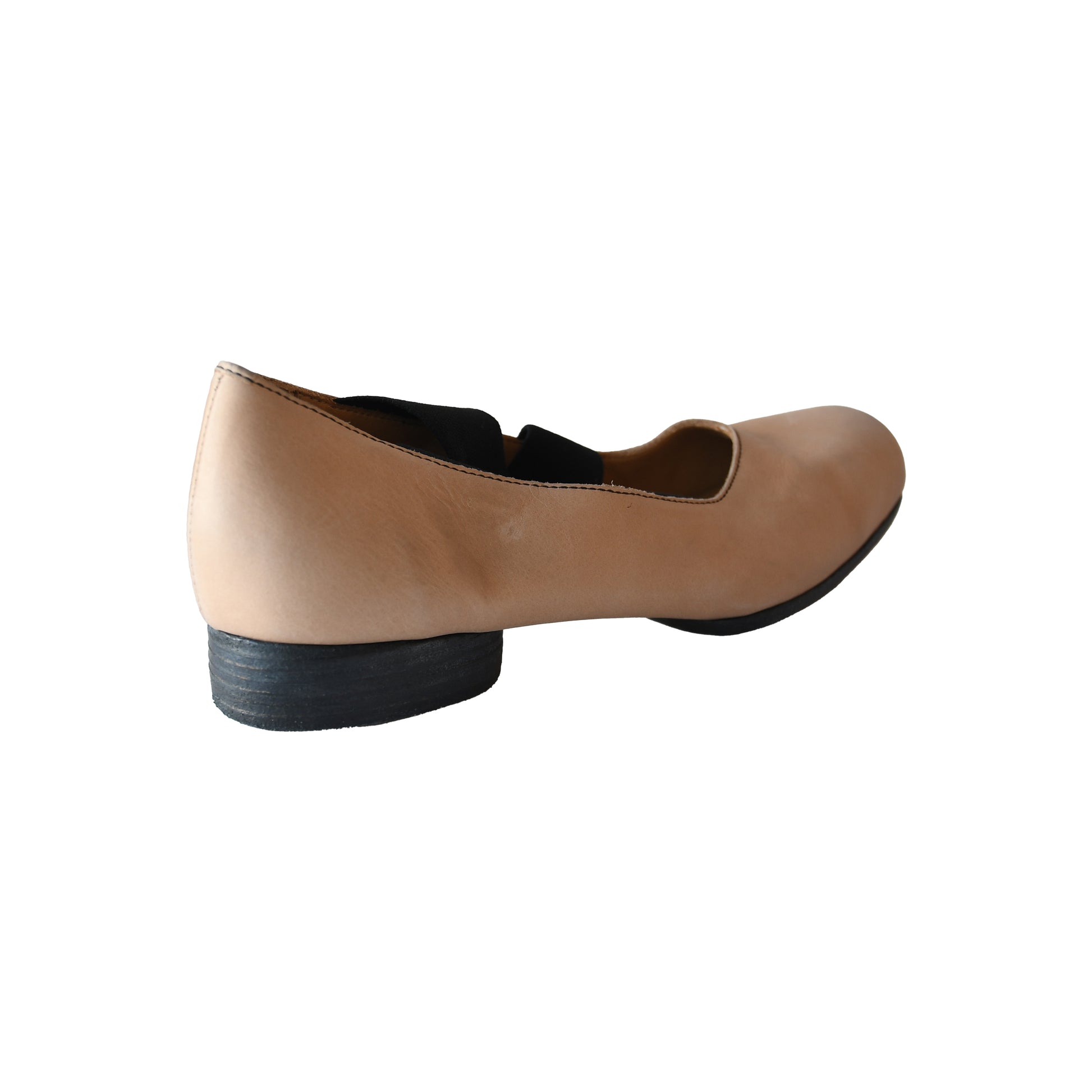 Uma Wang Square-Toe leather Ballerina Shoes Rose Black-NOBLEMARS