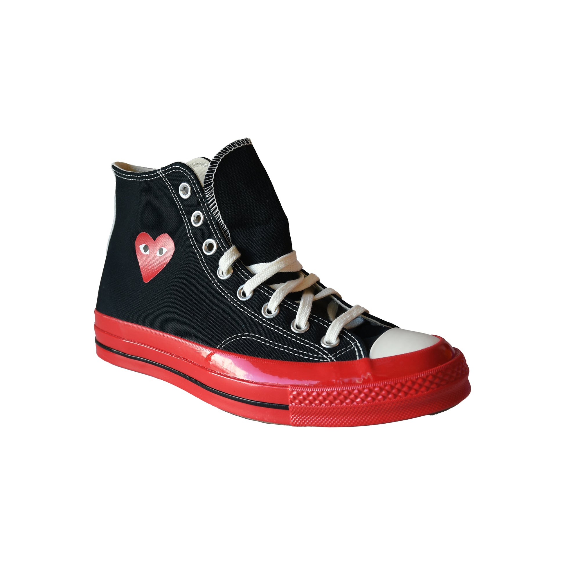 Converse x Comme Des GarCons Play Chuck 70 High Top Sneaker Red Sole Black-NOBLEMARS