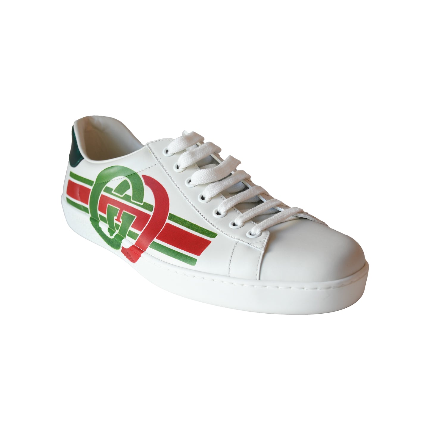Gucci Ace Interlocking GG Logo Low-Top Sneaker White Green Red-NOBLEMARS