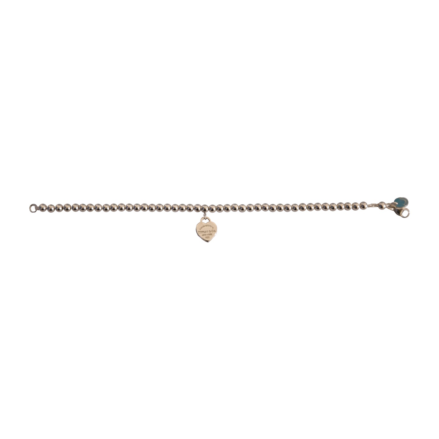 Tiffany Return to Tiffany Red Heart Tag Bead Bracelet Silver-NOBLEMARS