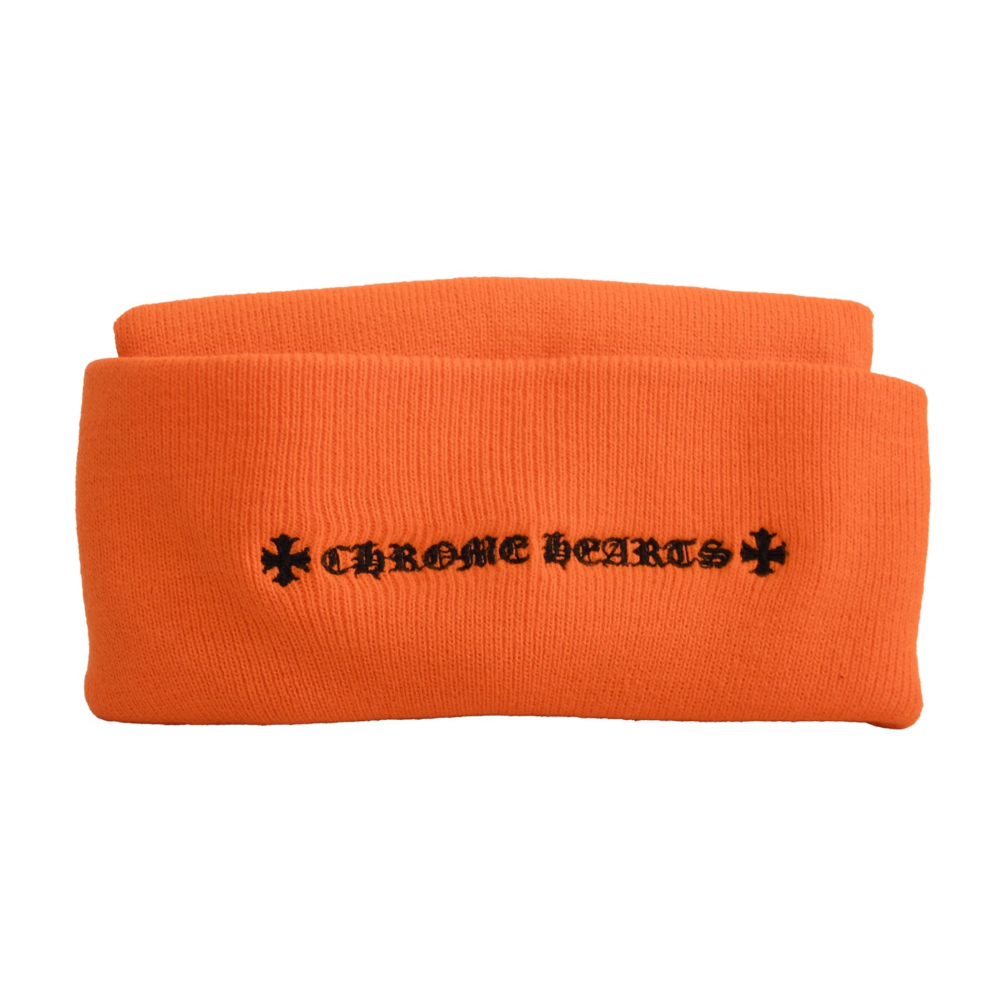 Chrome Hearts Embroidered CH Logo Beanie Black Orange-NOBLEMARS