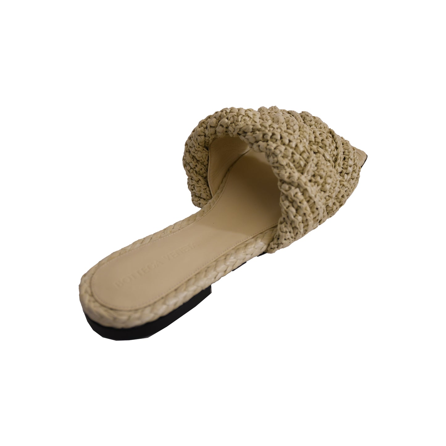 Bottega Veneta Lido Flat Sandal Maxi Tubolare Intreccio Raffia White-NOBLEMARS