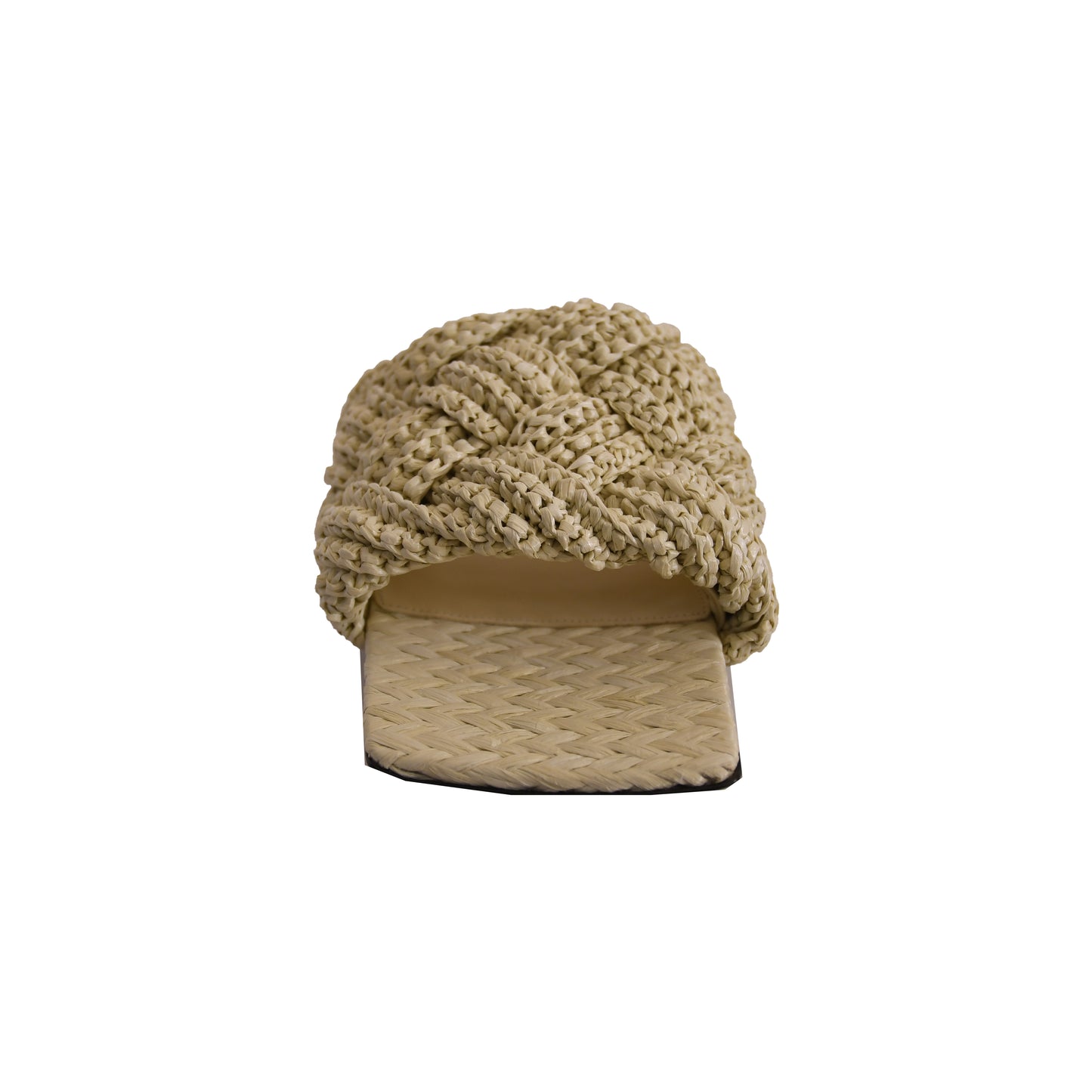 Bottega Veneta Lido Flat Sandal Maxi Tubolare Intreccio Raffia White-NOBLEMARS