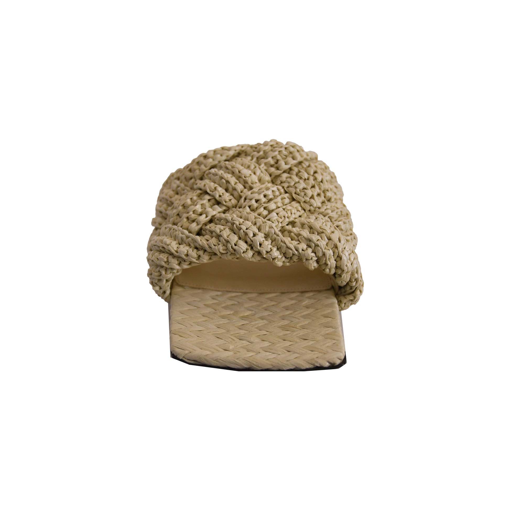 Bottega Veneta Lido Flat Sandal Maxi Tubolare Intreccio Raffia White-NOBLEMARS