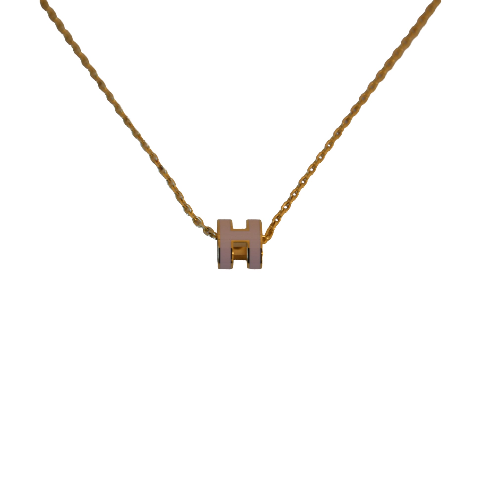 Hermes Mini Pop H Necklaces Gold Hardware Pink-NOBLEMARS