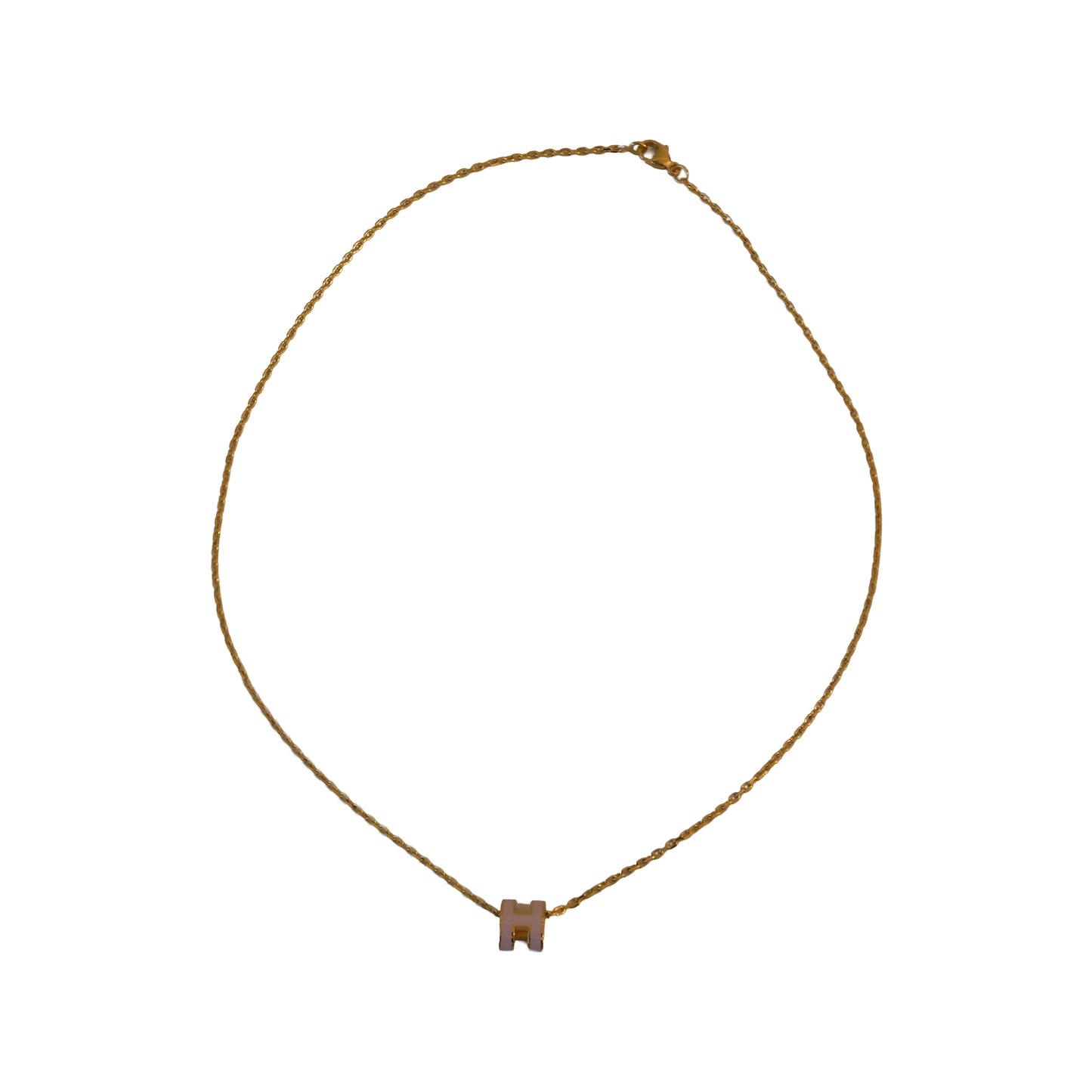 Hermes Mini Pop H Necklaces Gold Hardware Pink-NOBLEMARS