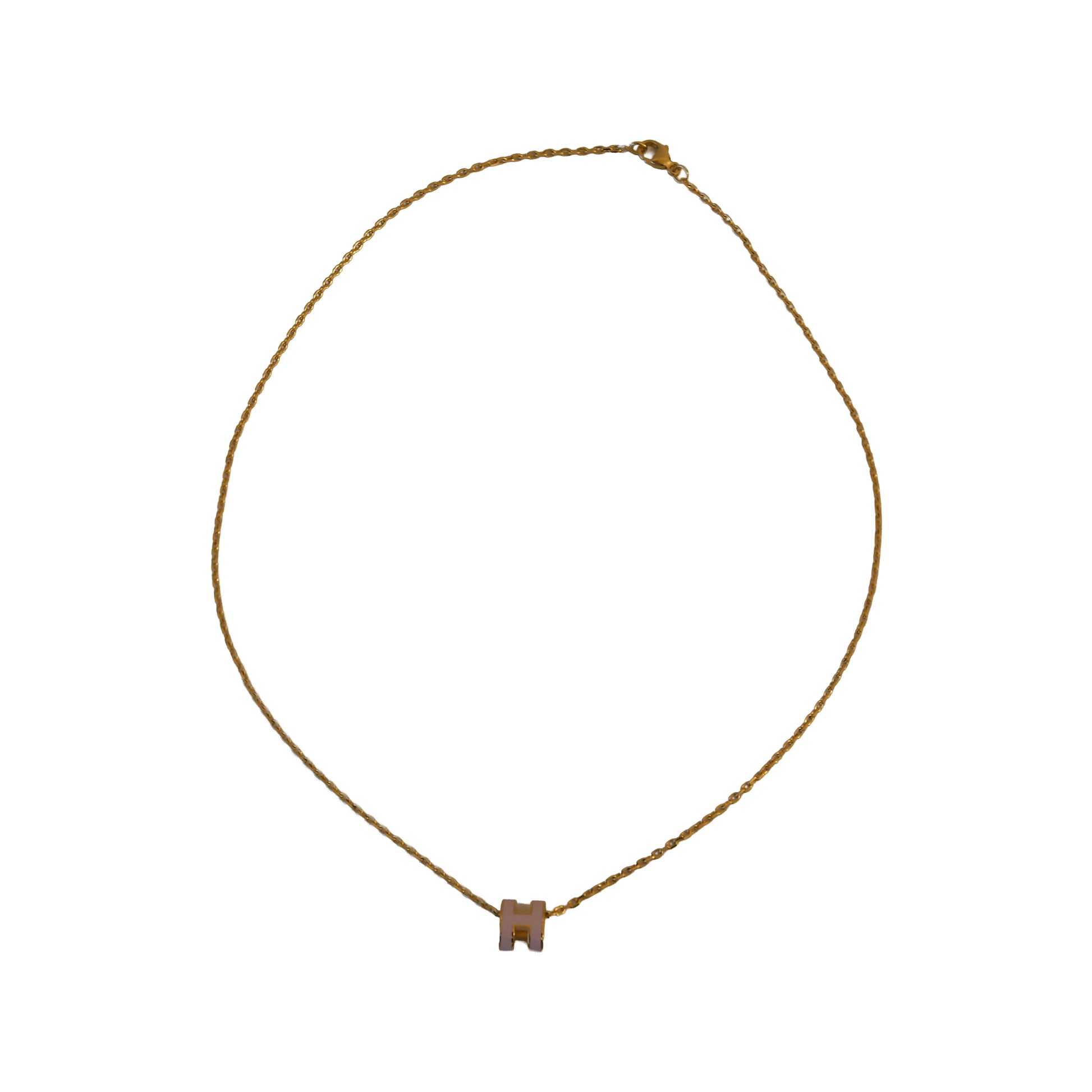 Hermes Mini Pop H Necklaces Gold Hardware Pink-NOBLEMARS