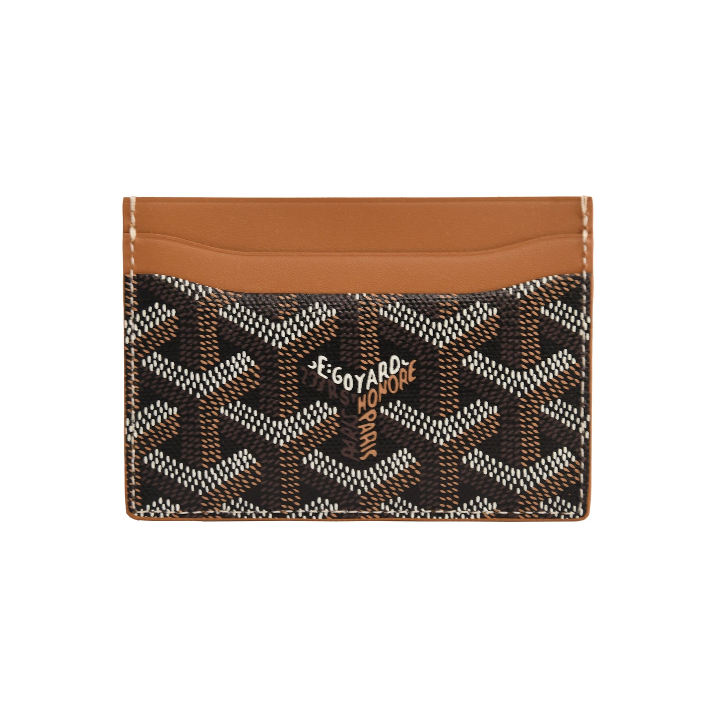 Goyard Saint Sulpice Card Holder Coated Canvas Black Gold-NOBLEMARS