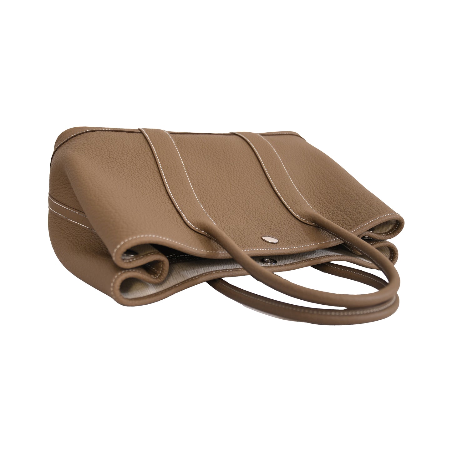 Hermes Garden Party 30 Veau Negonda Palladium Hardware Etoupe-NOBLEMARS