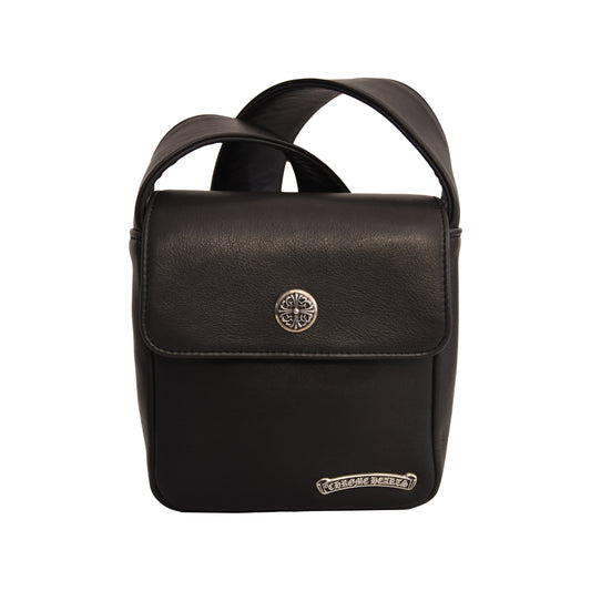 Chrome Hearts Floral Ball Button With Hot Pot Leather Shoulder Bag Black-NOBLEMARS