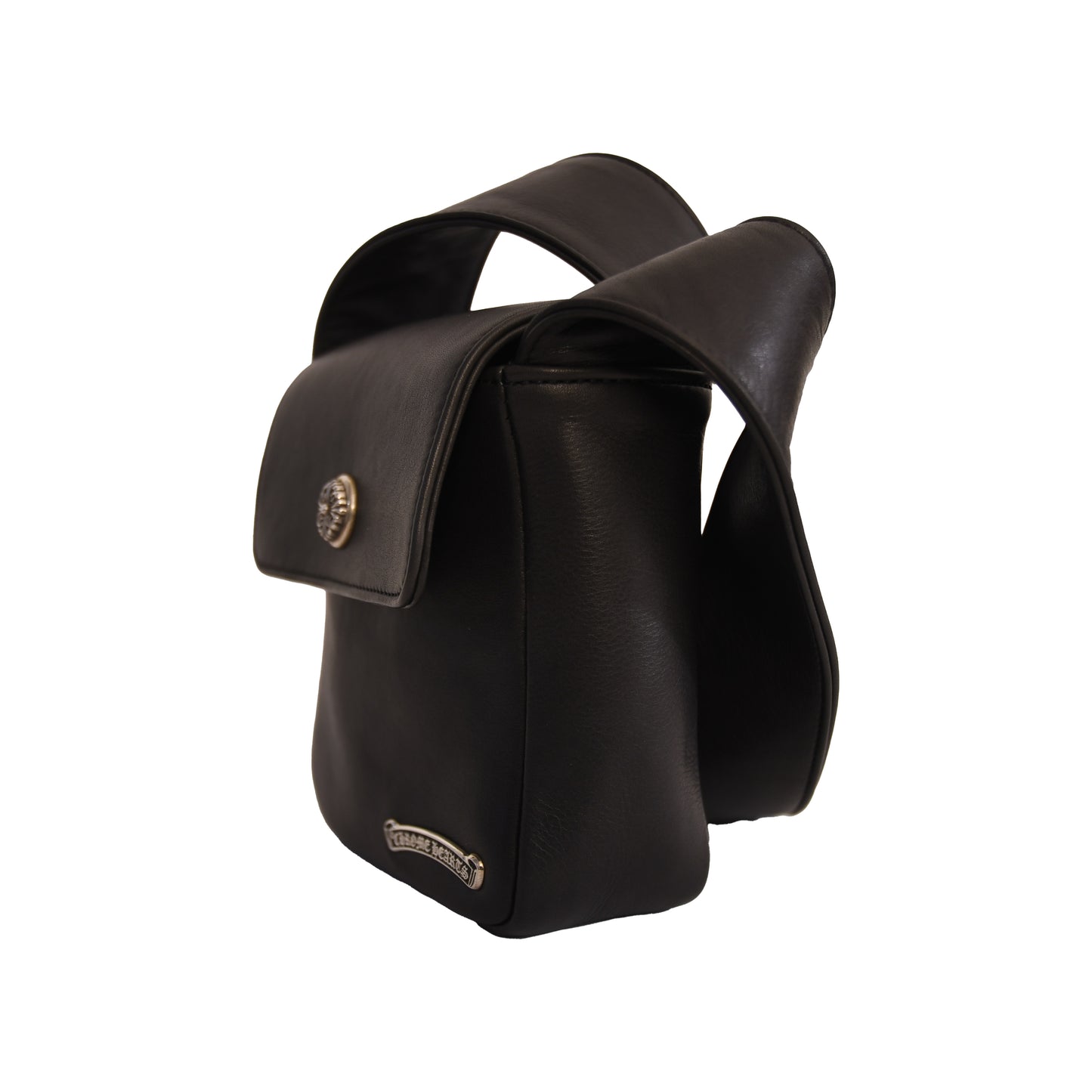 Chrome Hearts Floral Ball Button With Hot Pot Leather Shoulder Bag Black-NOBLEMARS