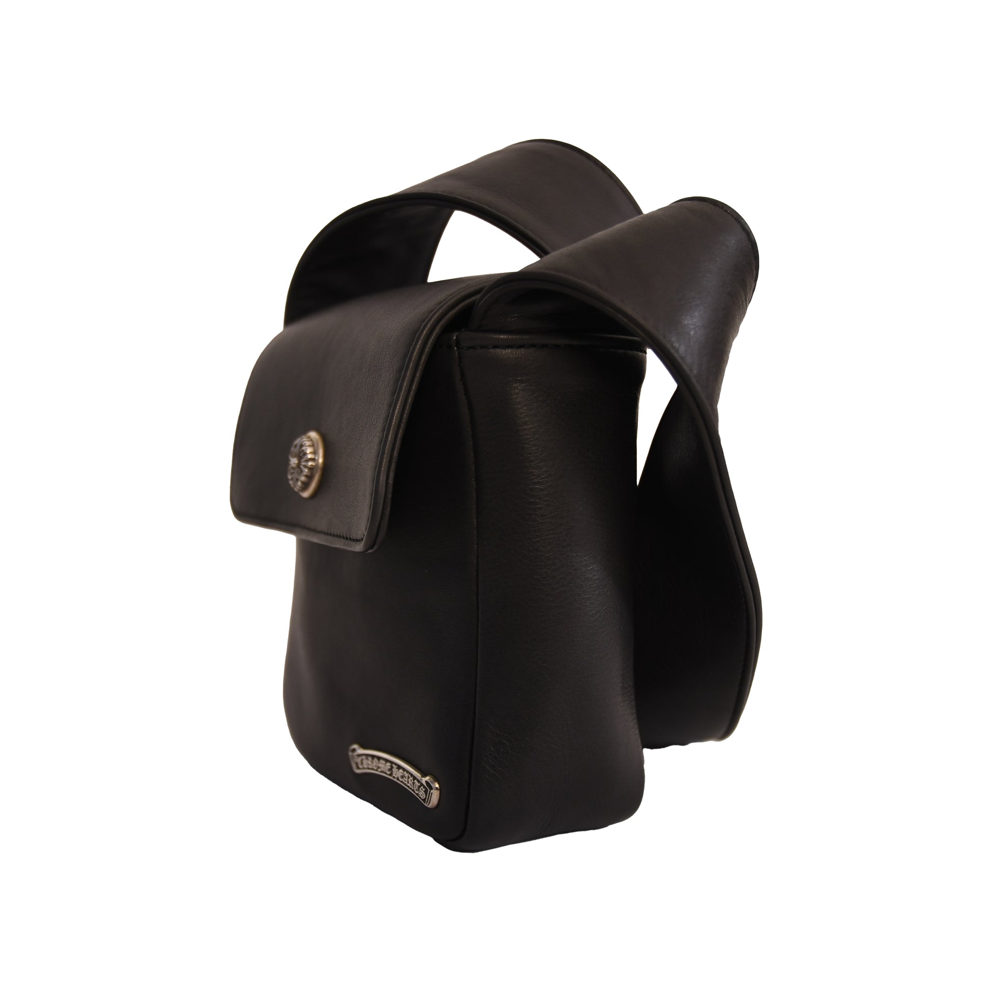 Chrome Hearts Floral Ball Button With Hot Pot Leather Shoulder Bag Black-NOBLEMARS