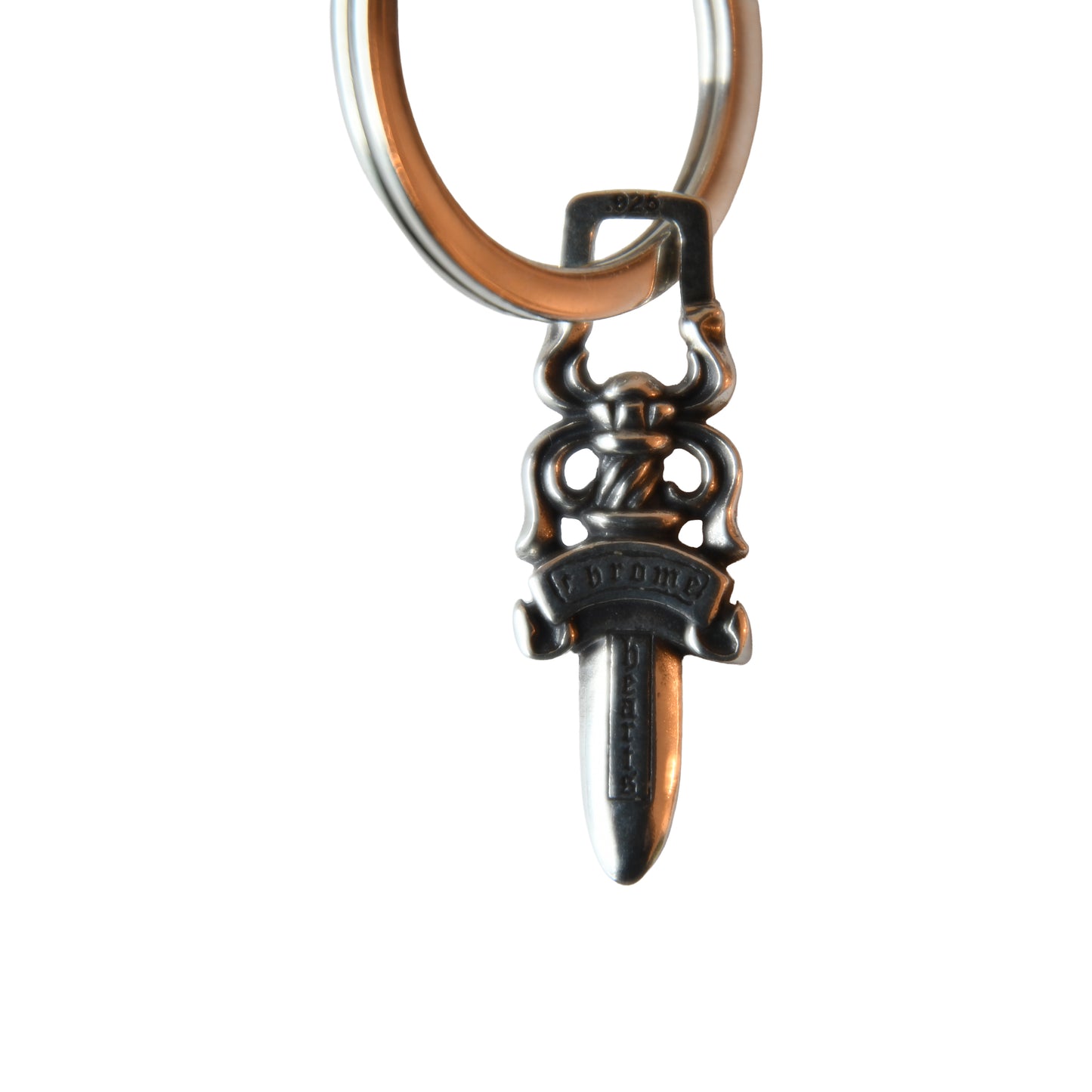 Chrome Hearts Double-Ended Dagger Valet Key Ring Keychain Silver