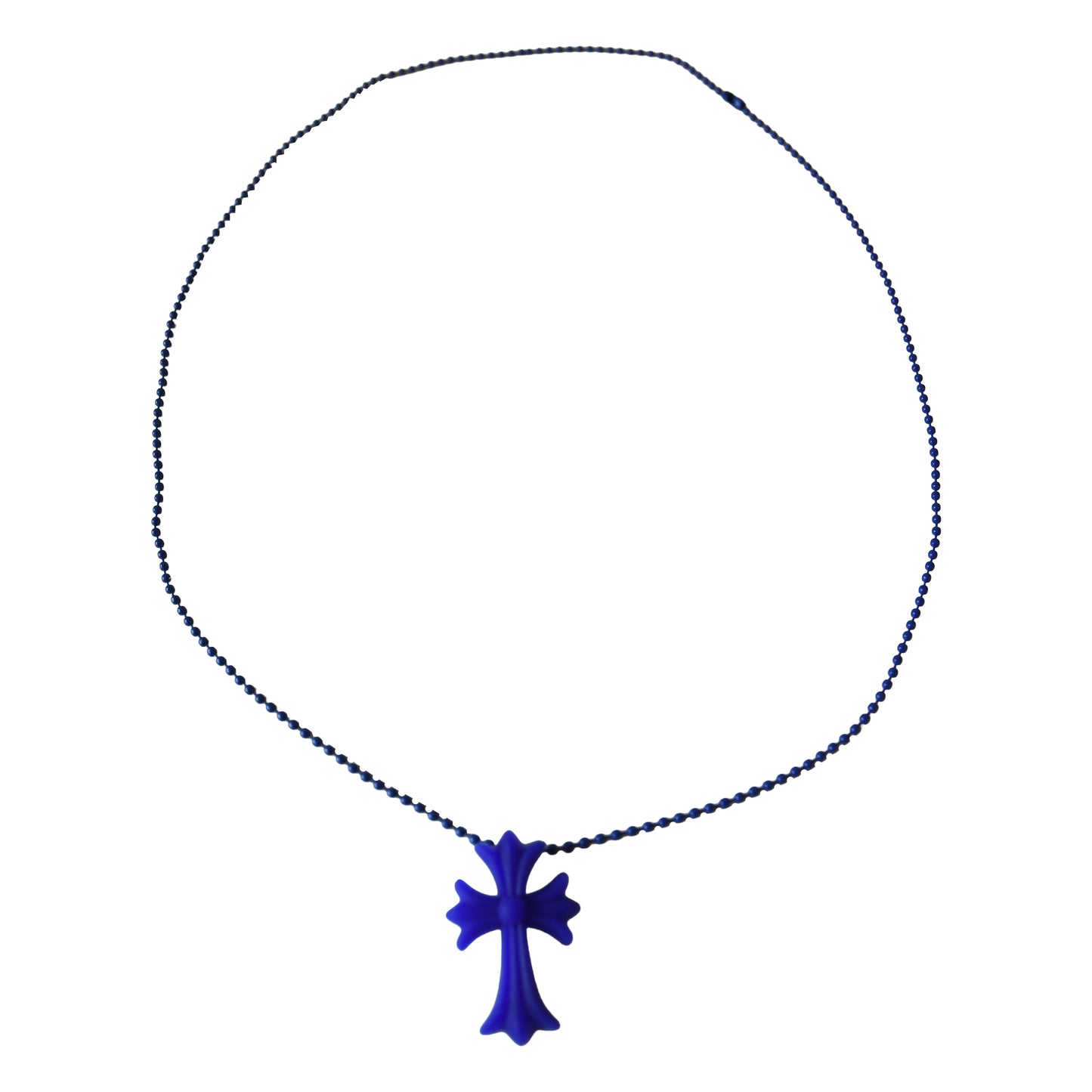 Chrome Hearts Silicone Cross Necklace Blue