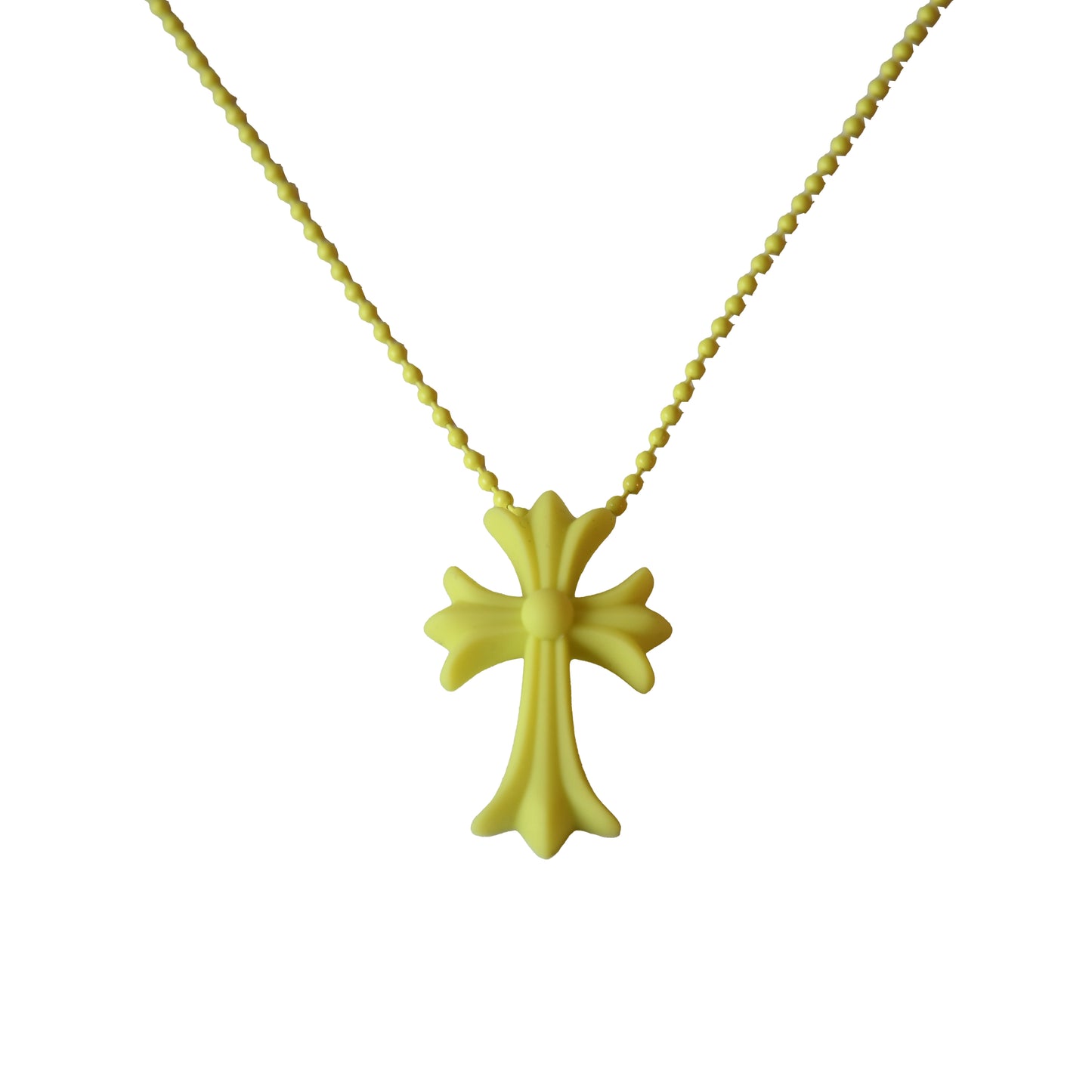 Chrome Hearts Silicone Cross Necklace Yellow