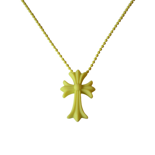 Chrome Hearts Silicone Cross Necklace Yellow