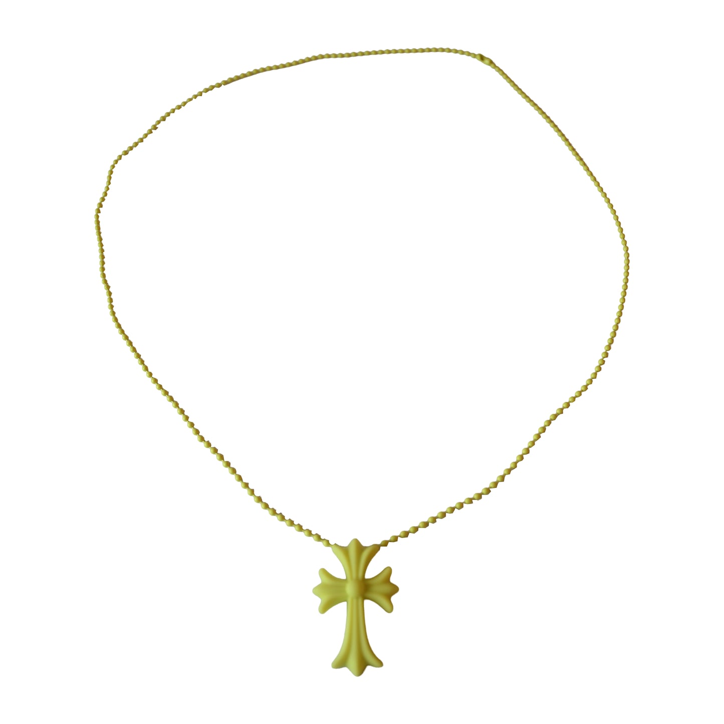 Chrome Hearts Silicone Cross Necklace Yellow