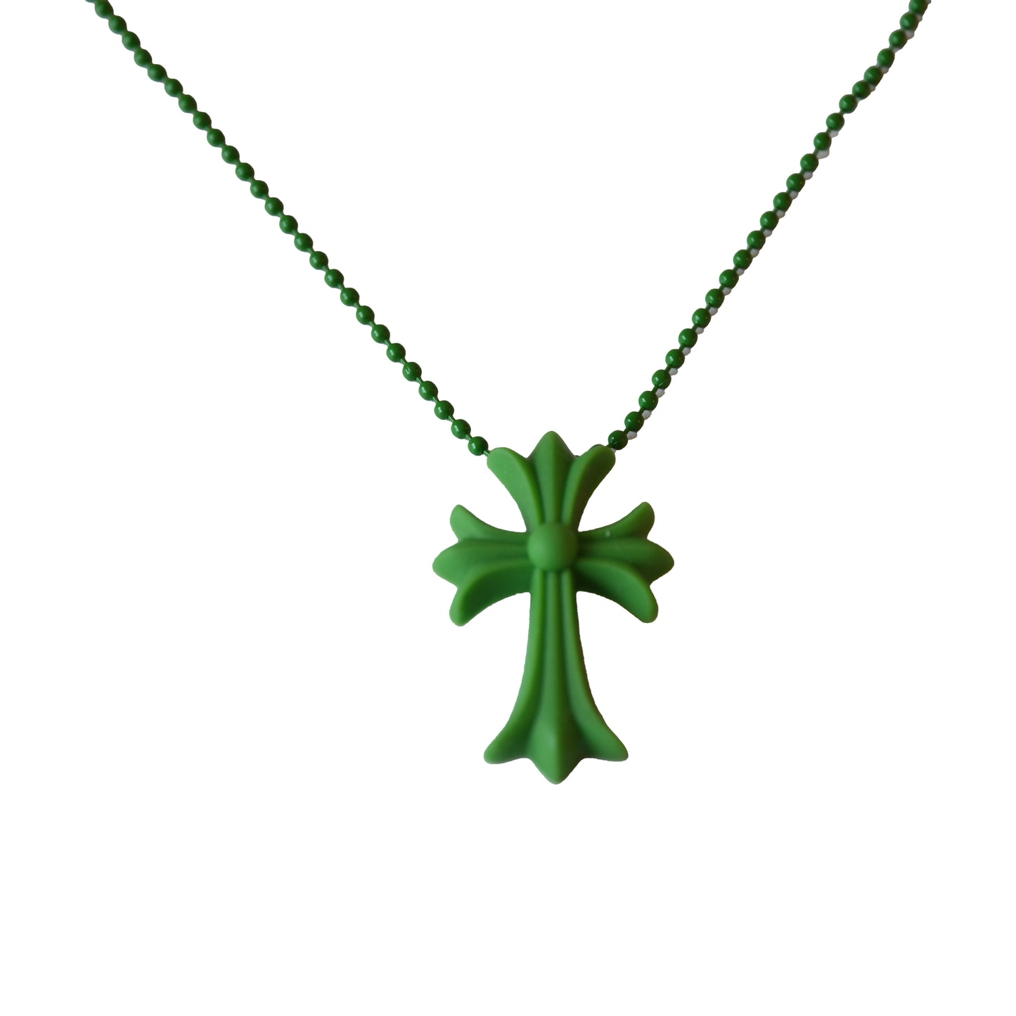 Chrome Hearts Silicone Cross Necklace Green