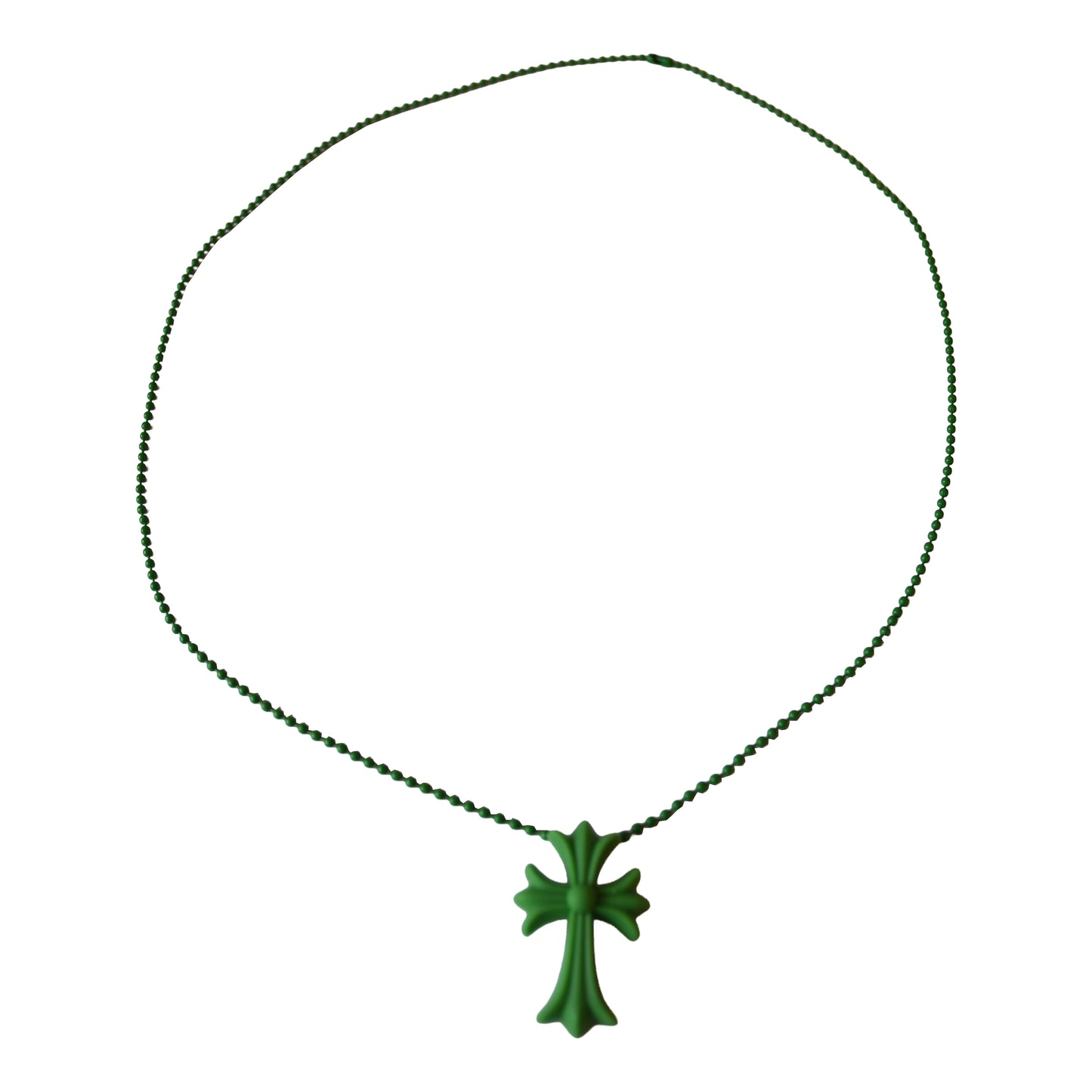 Chrome Hearts Silicone Cross Necklace Green