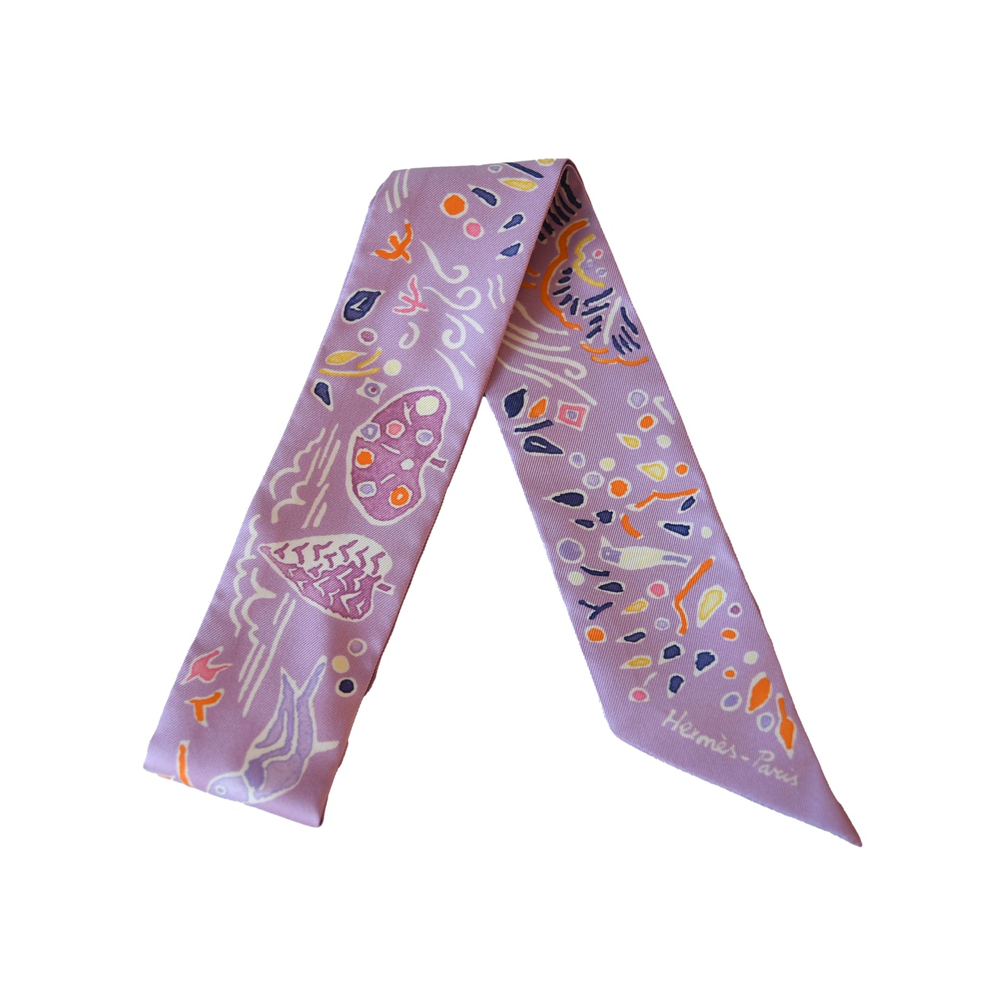 Hermes Isola Di Primavera Silk Twilly Scarf Lavender-NOBLEMARS