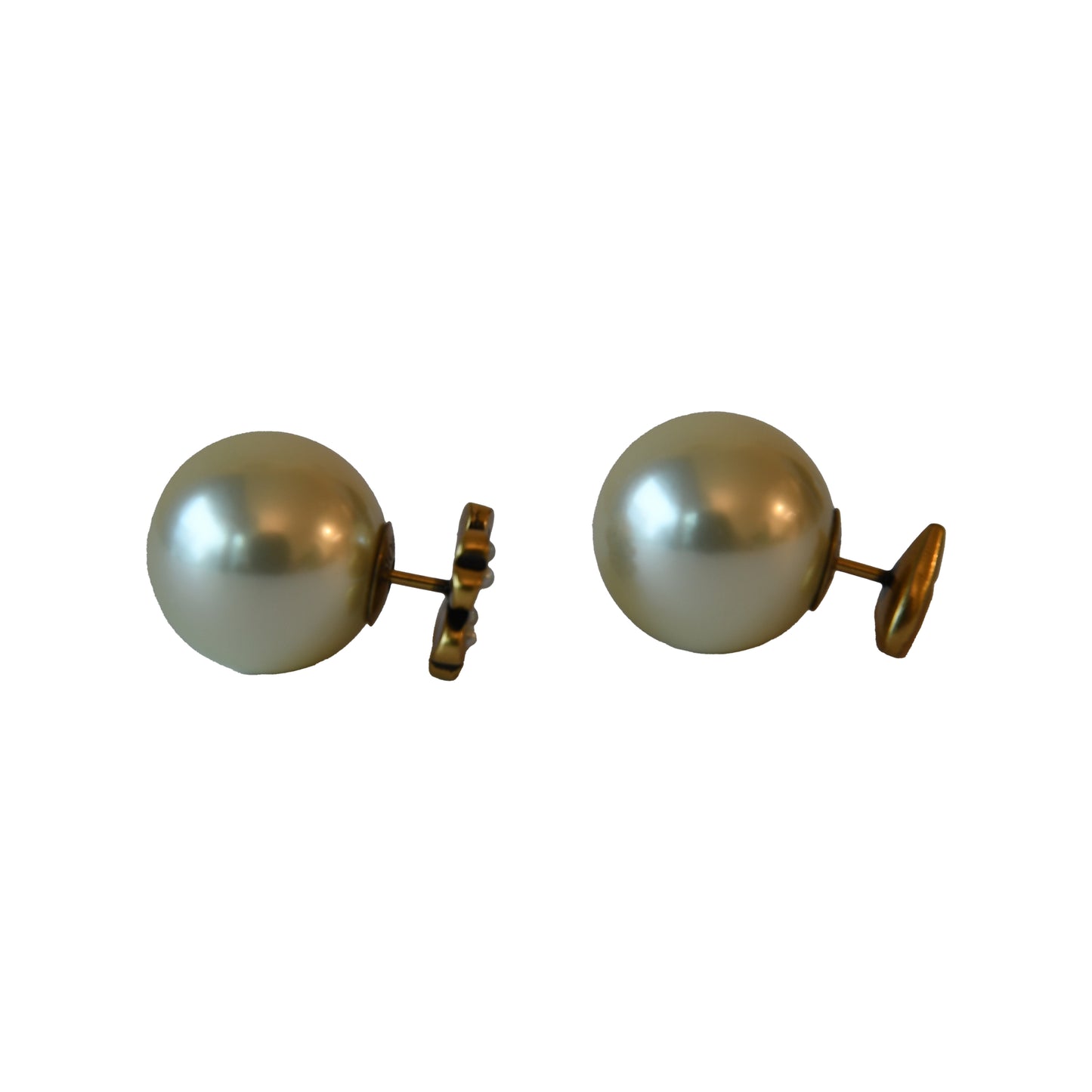 Dior Tribales Clover and Heart Pearl Stud Earrings Gold-NOBLEMARS