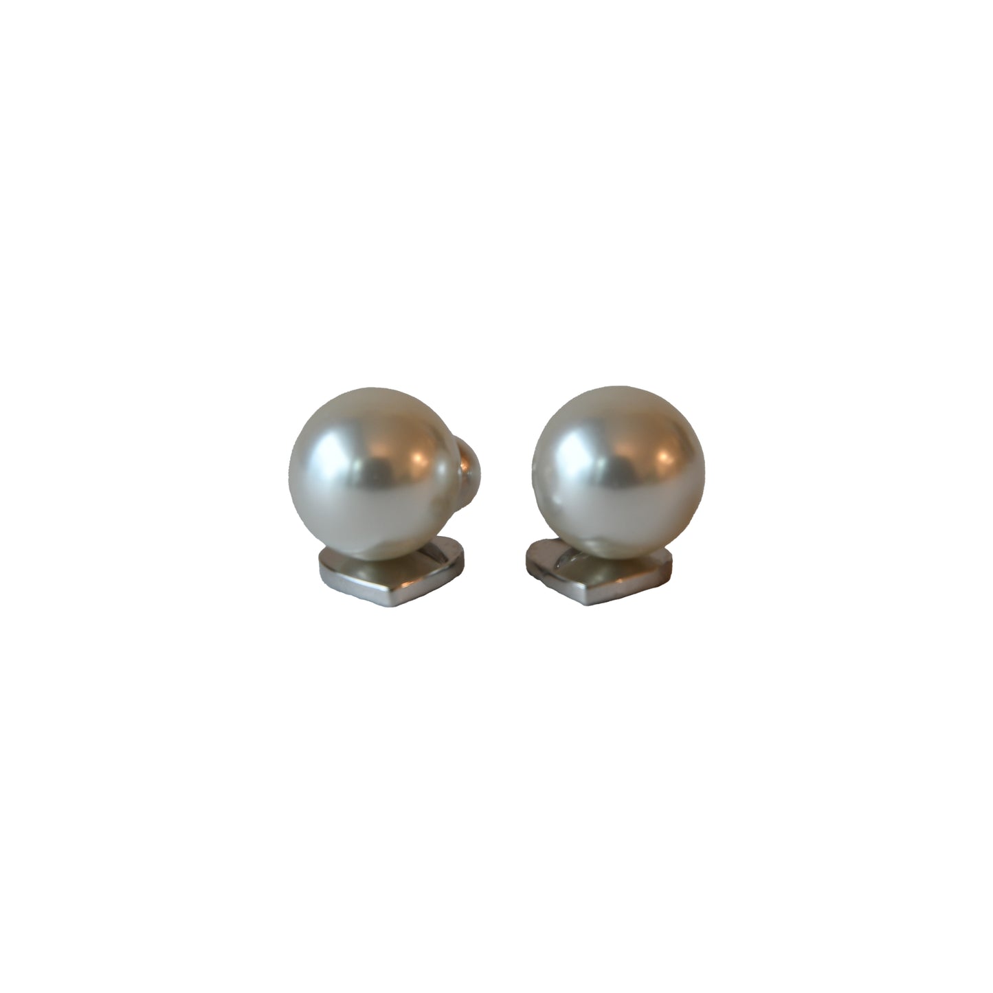 Dior Tribales Crystal Strass Heart Pearl Stud Earrings-NOBLEMARS