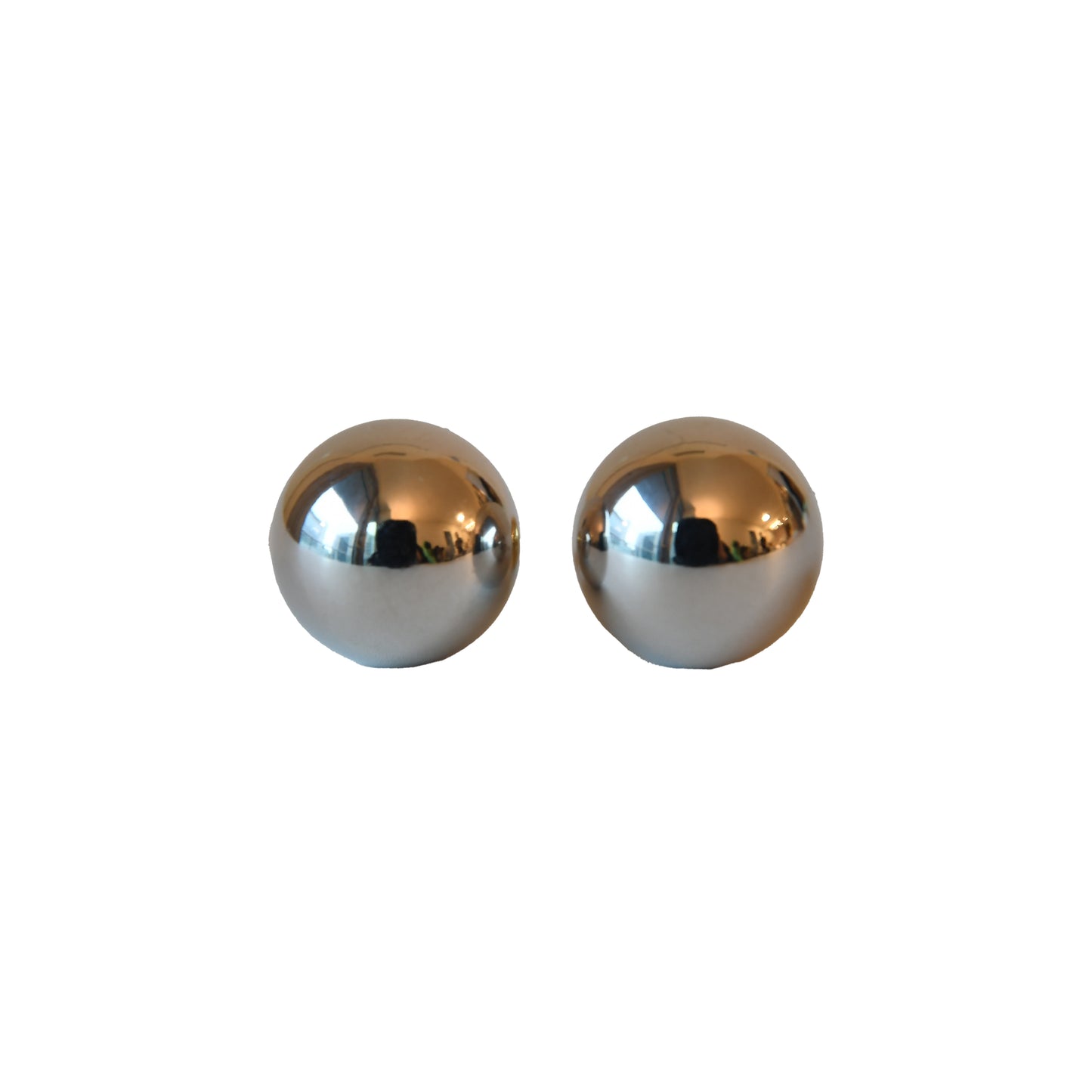Dior Tribales Double Ball Stud Earrings Silver Gold-NOBLEMARS