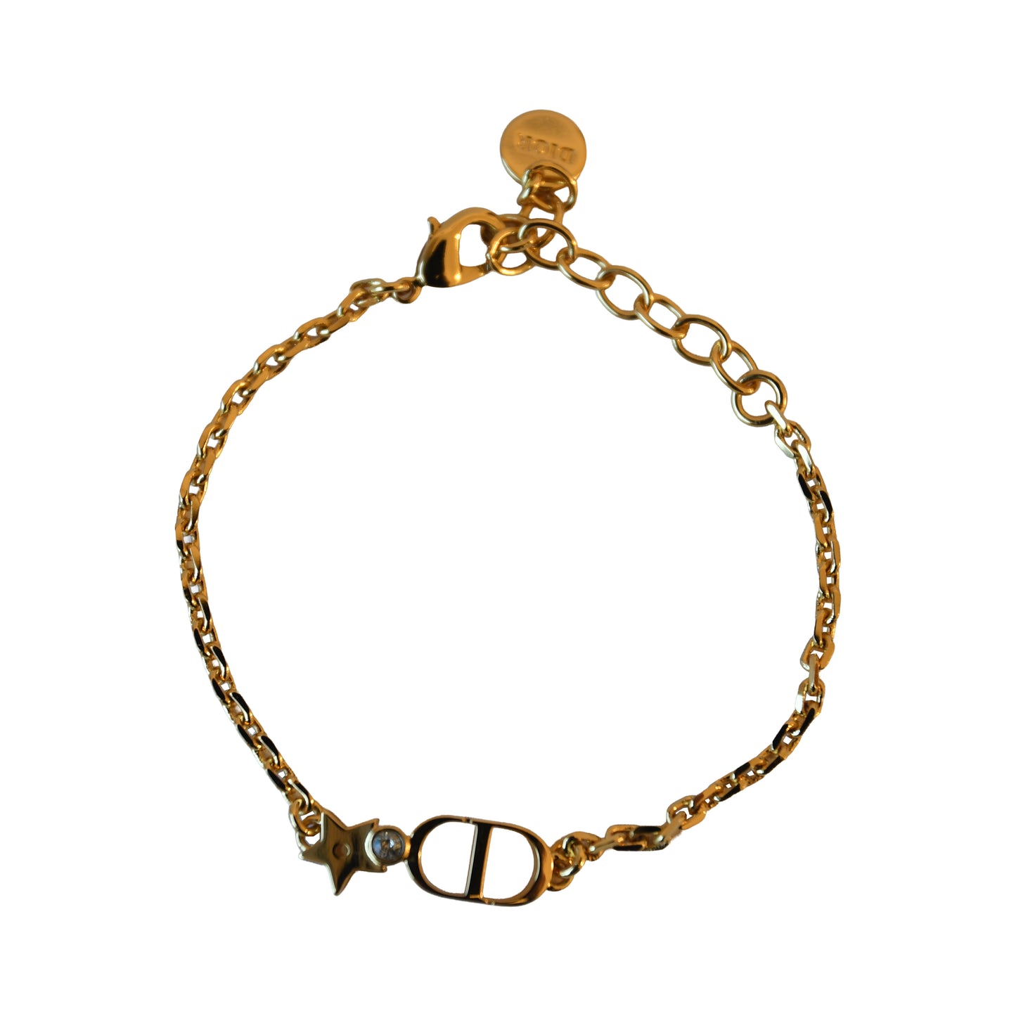Dior Petit CD Crystal Strass Star Bracelet Gold-NOBLEMARS