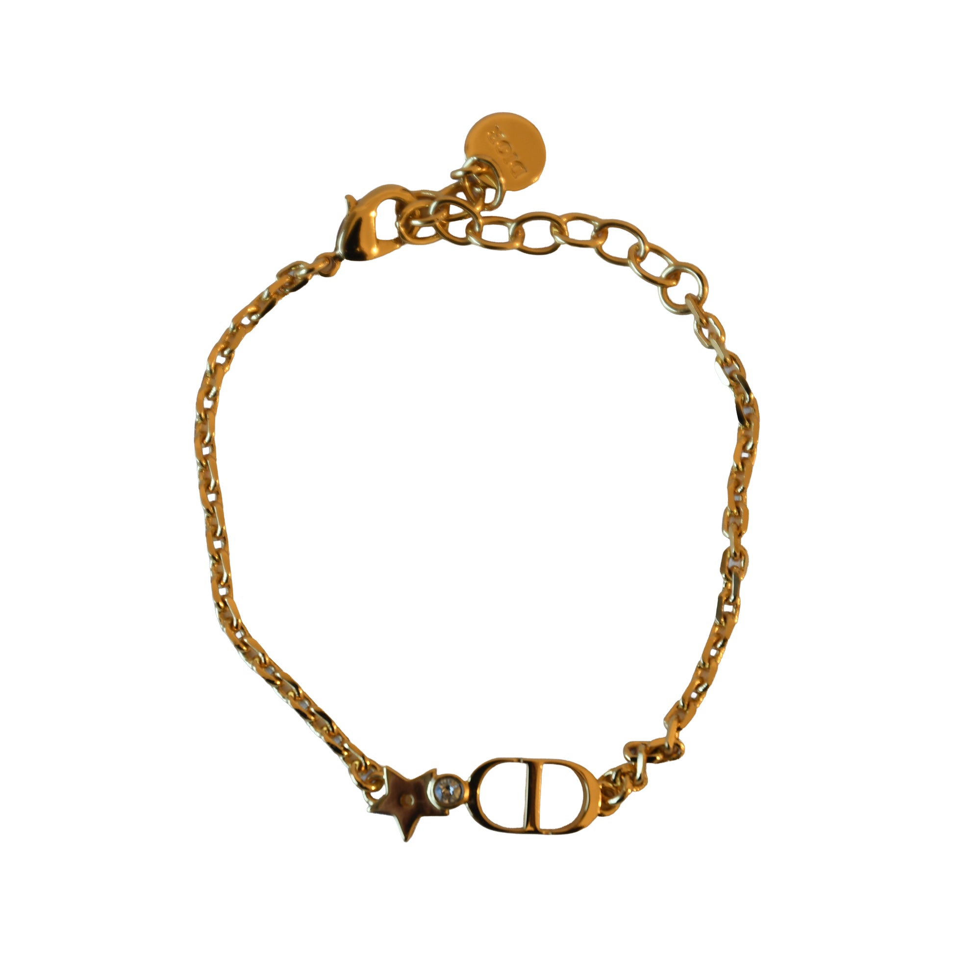 Dior Petit CD Crystal Strass Star Bracelet Gold-NOBLEMARS